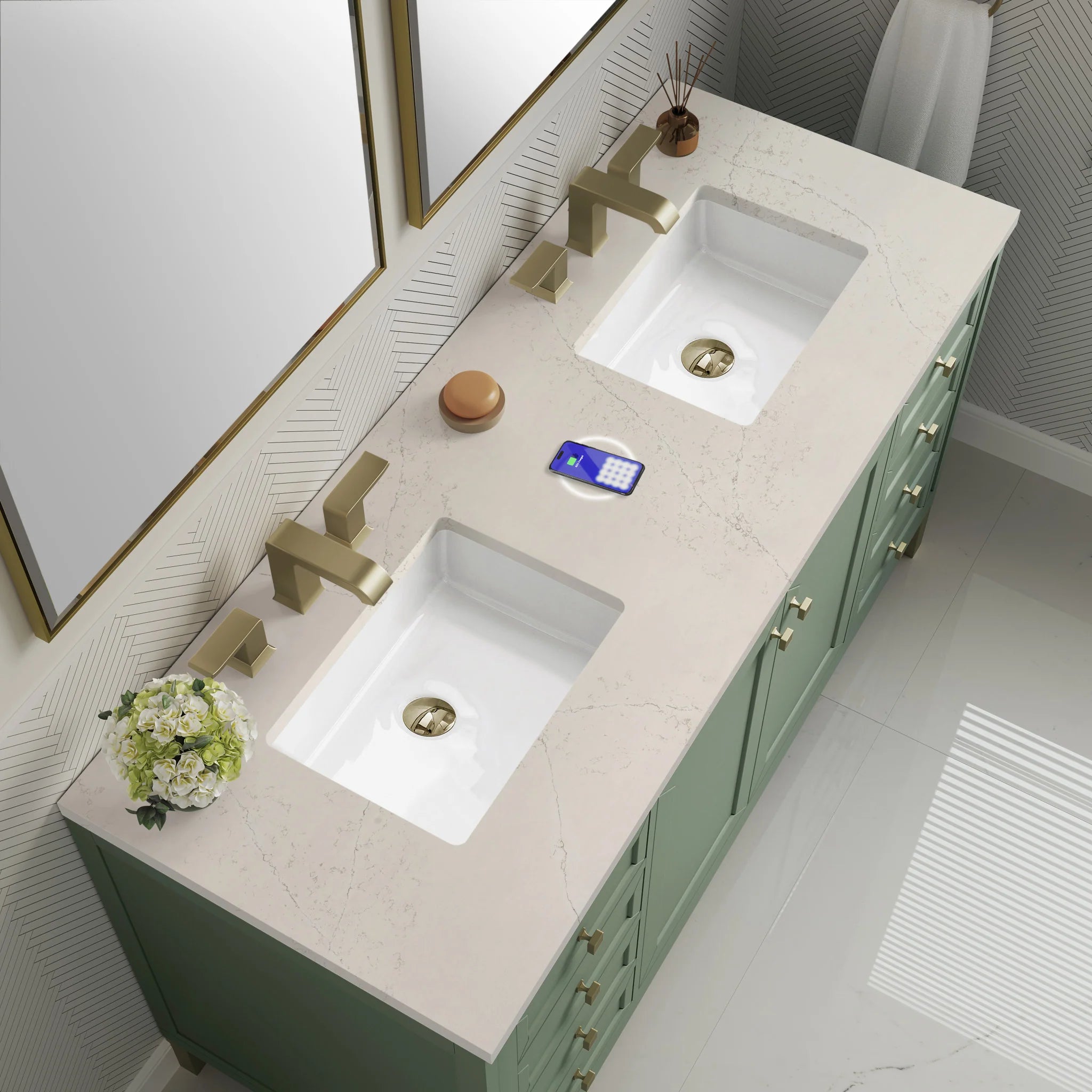 60-chicago-double-vanity-in-smokey-celadon-w-freepower-wireless-charger-by-james-martin-vanities-siberian-silestone image 8