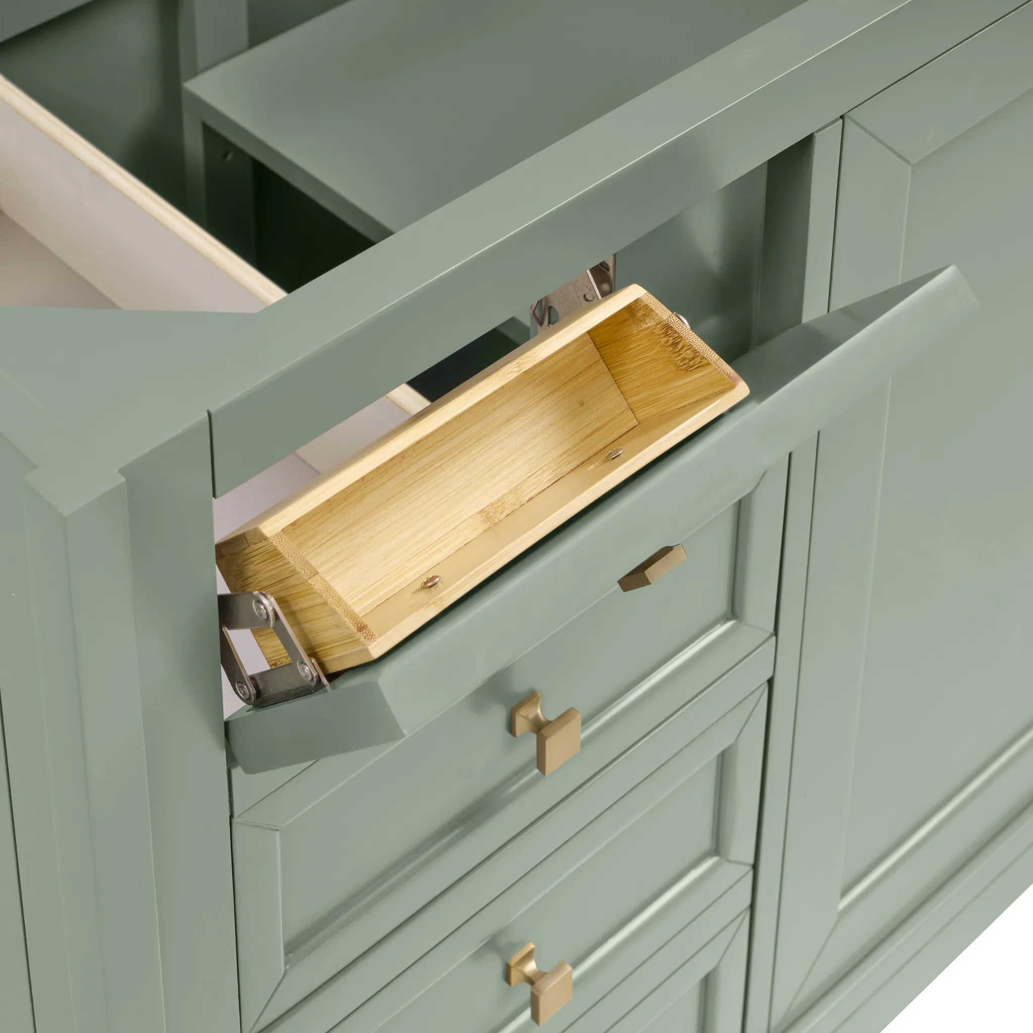 60" Chicago Double Vanity in Smokey Celadon w/FreePower Wireless Charger-Cabinet Only-Not Available image 13