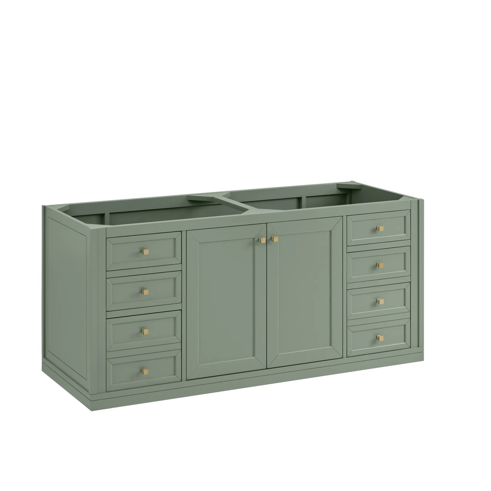 60" Chicago Double Vanity in Smokey Celadon w/FreePower Wireless Charger-Cabinet Only-Not Available image 1