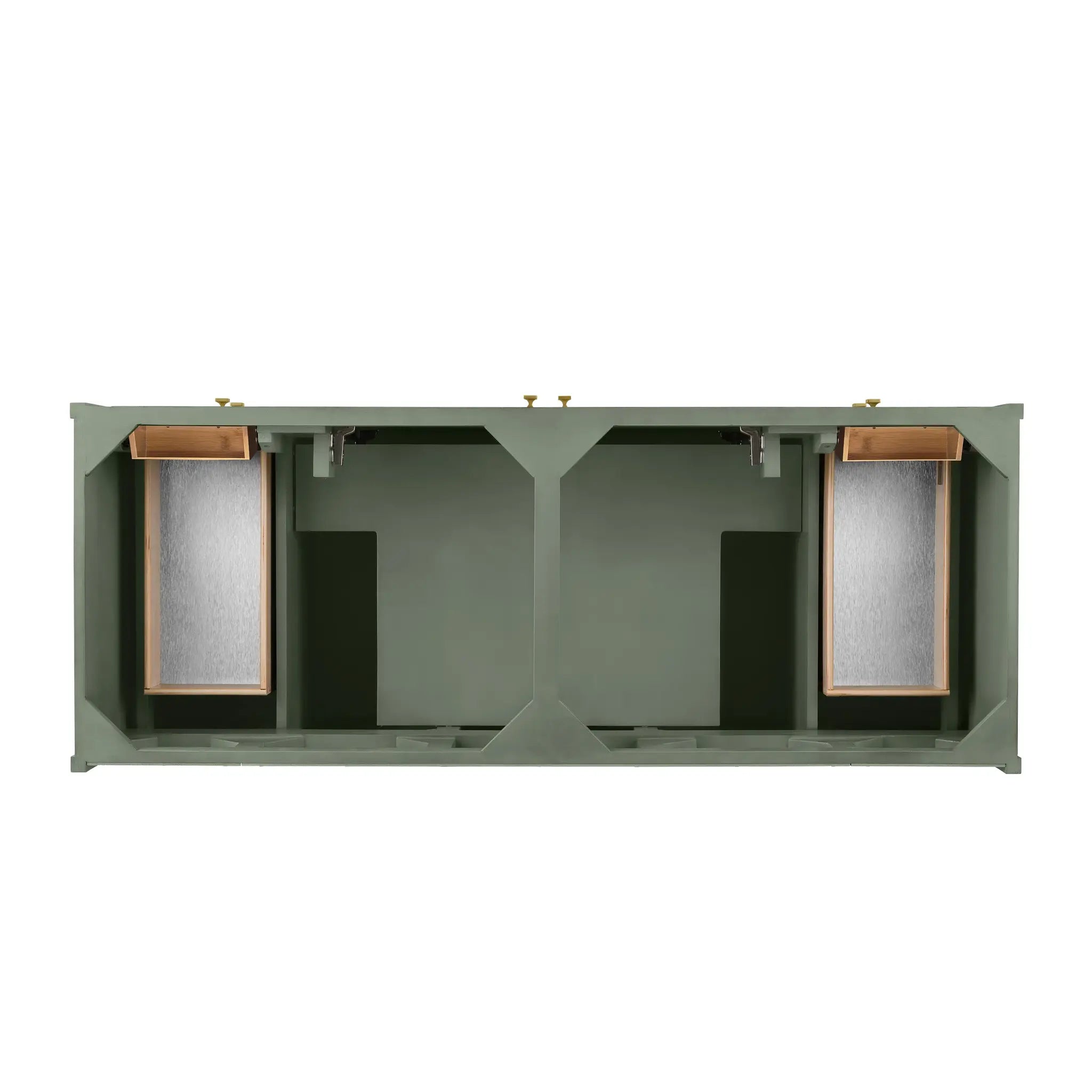 60" Chicago Double Vanity in Smokey Celadon w/FreePower Wireless Charger-Cabinet Only-Not Available image 2