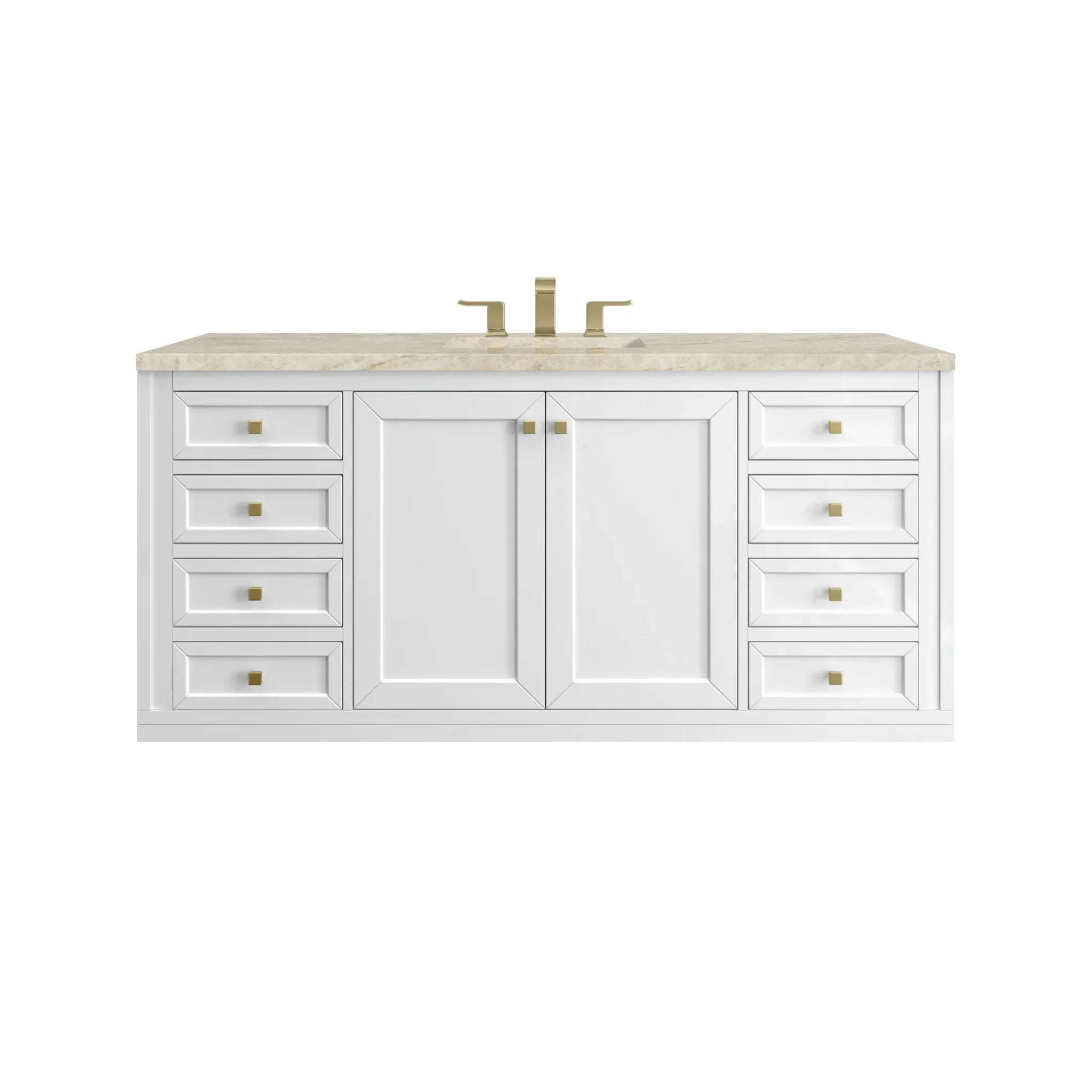 60" Chicago Single Vanity in Glossy White by James Martin Vanities - AURA Modern Home