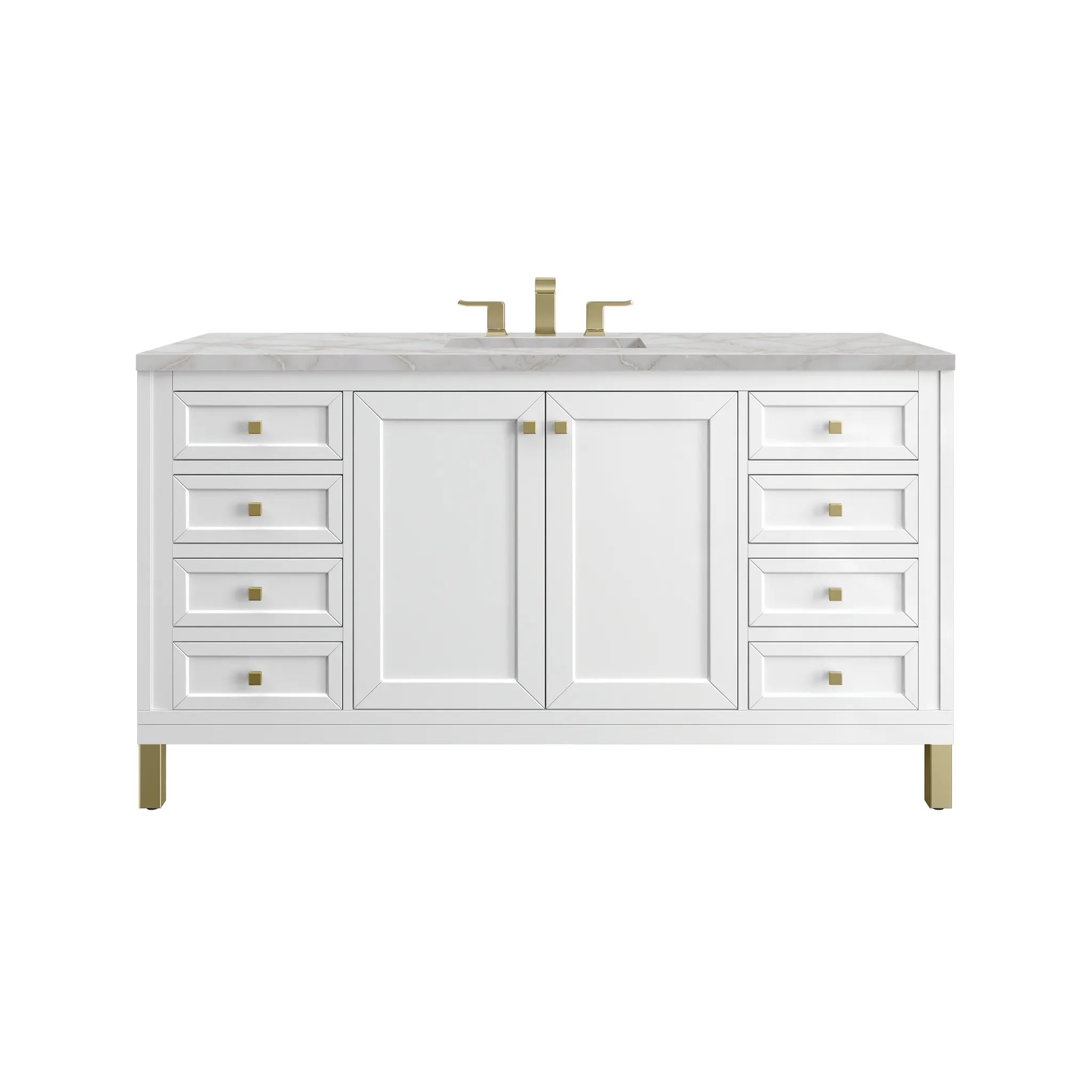 60" Chicago Single Vanity in Glossy White by James Martin Vanities - AURA Modern Home