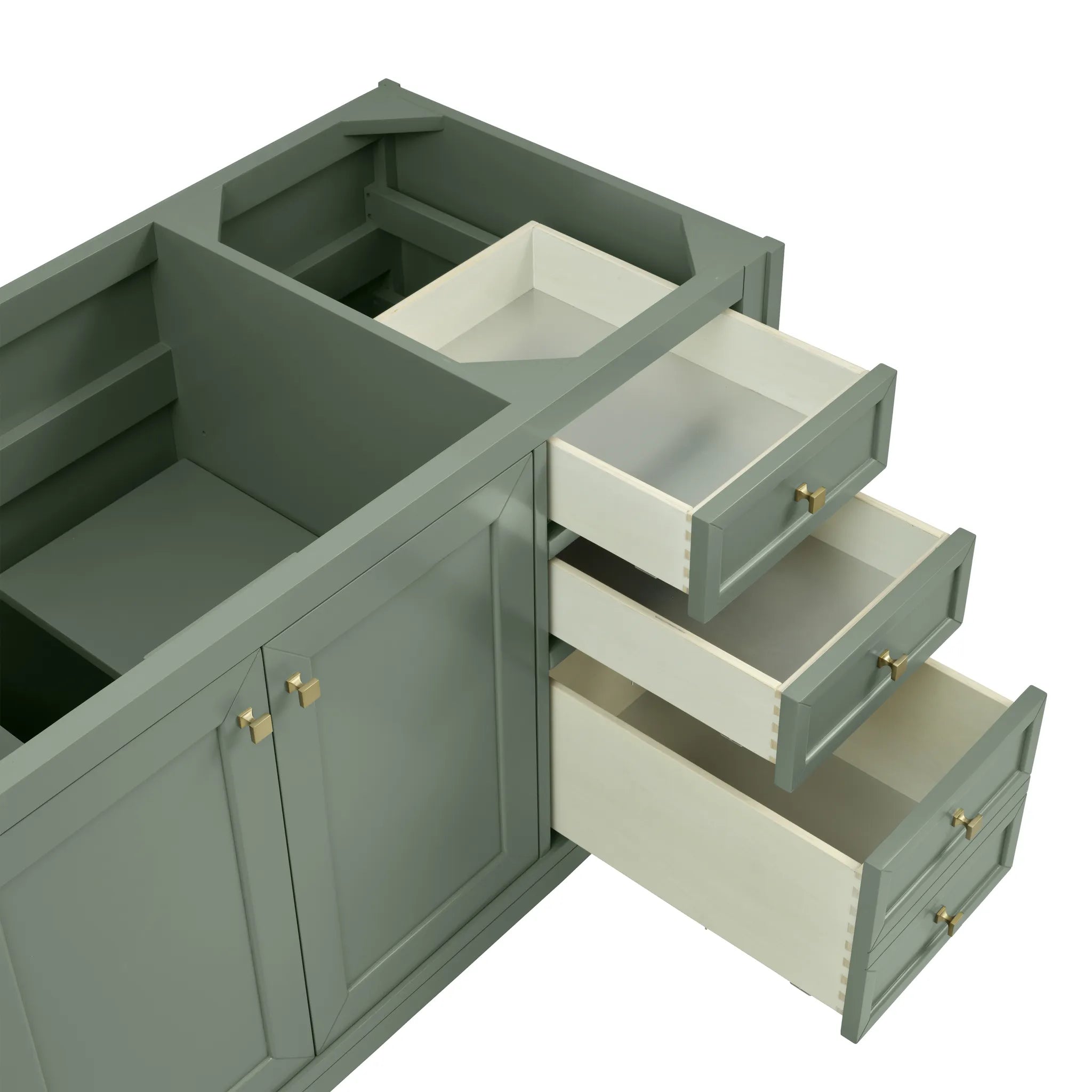 60" Chicago Single Vanity in Smokey Celadon, w/FreePower Wireless Charger-Ethereal Noctis Silestone-8" Widespread image 14