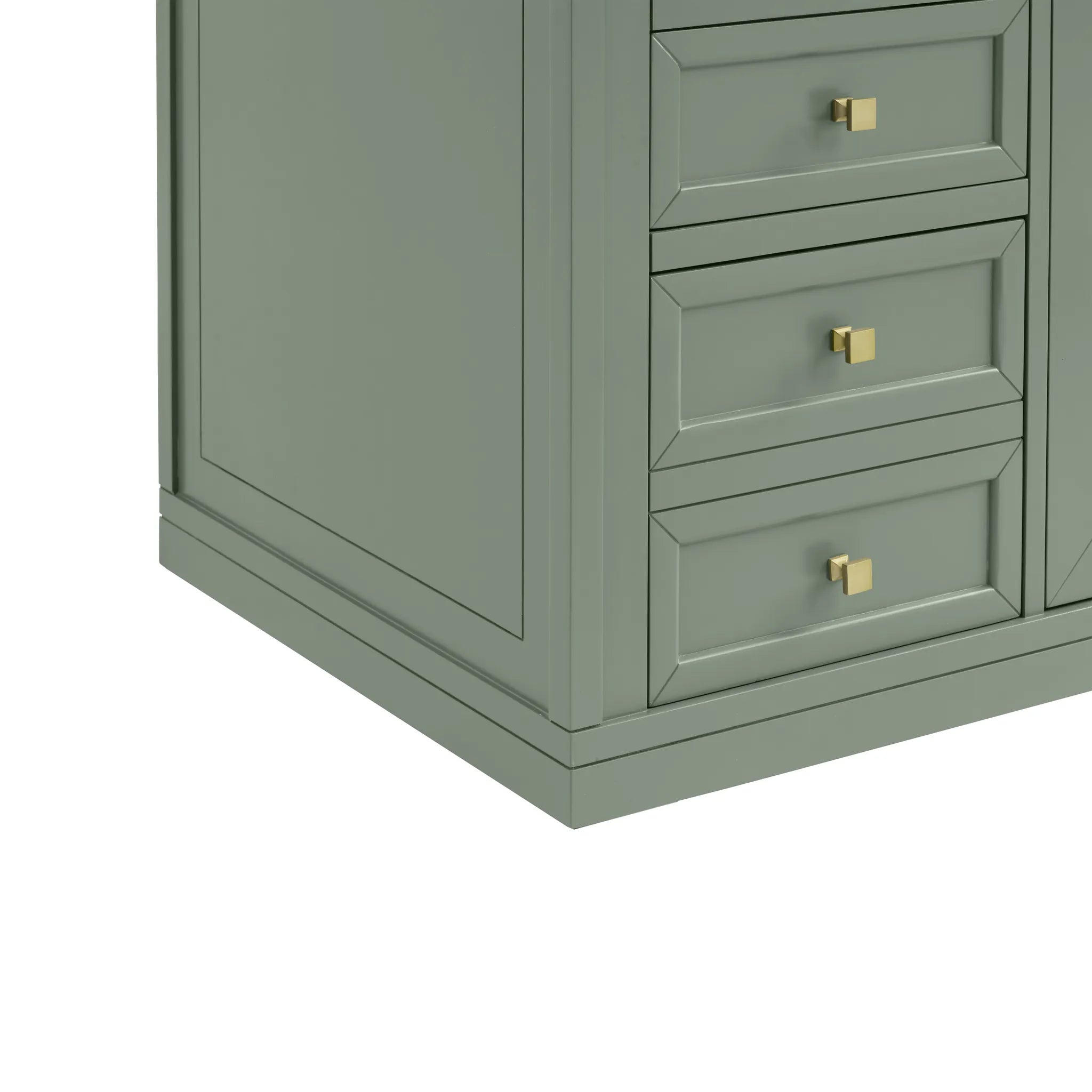 60" Chicago Single Vanity in Smokey Celadon, Wireless Charger-Eternal Jasmine Pearl Silestone-8" Widespread image 13