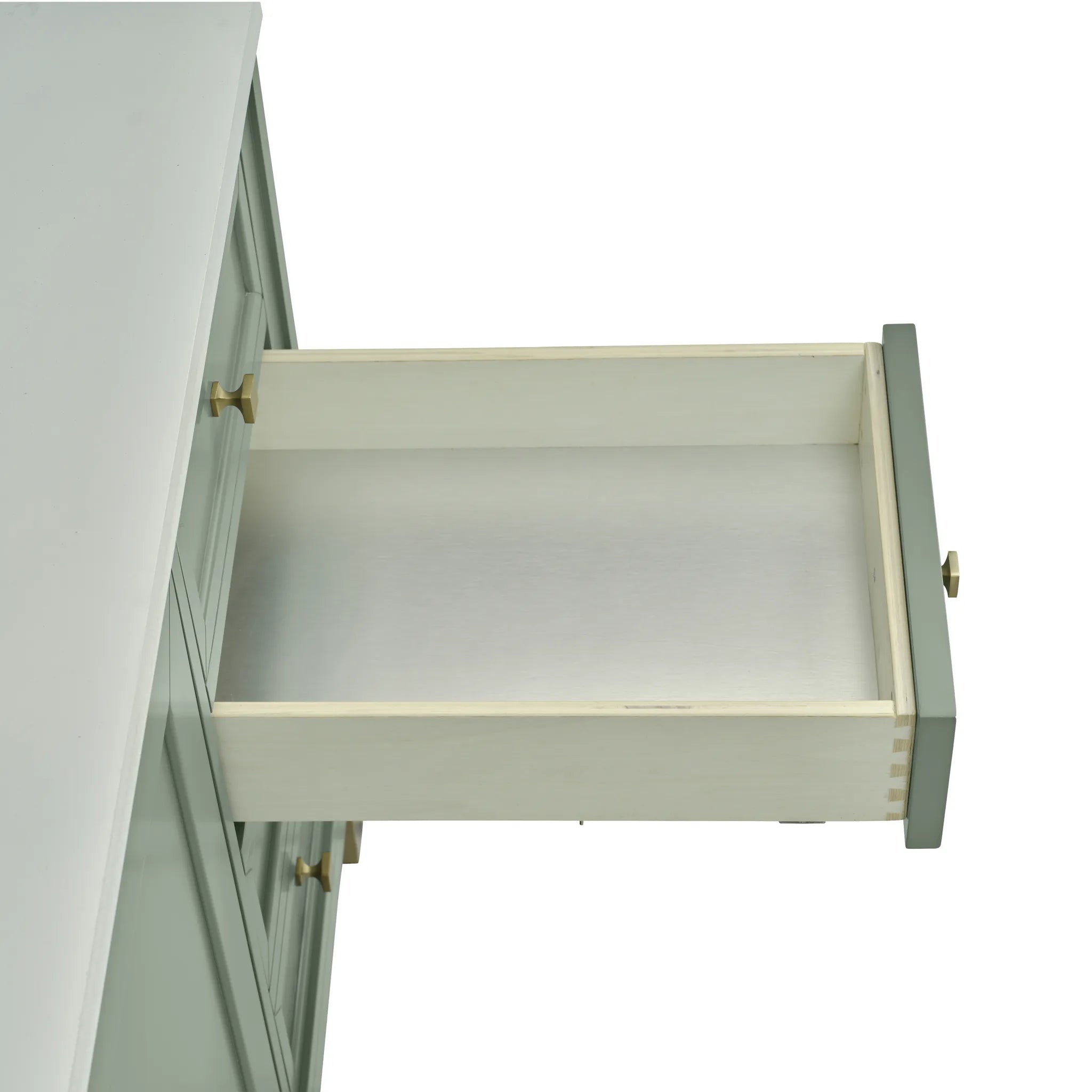 60" Chicago Single Vanity in Smokey Celadon, Wireless Charger-Eternal Jasmine Pearl Silestone-8" Widespread image 15