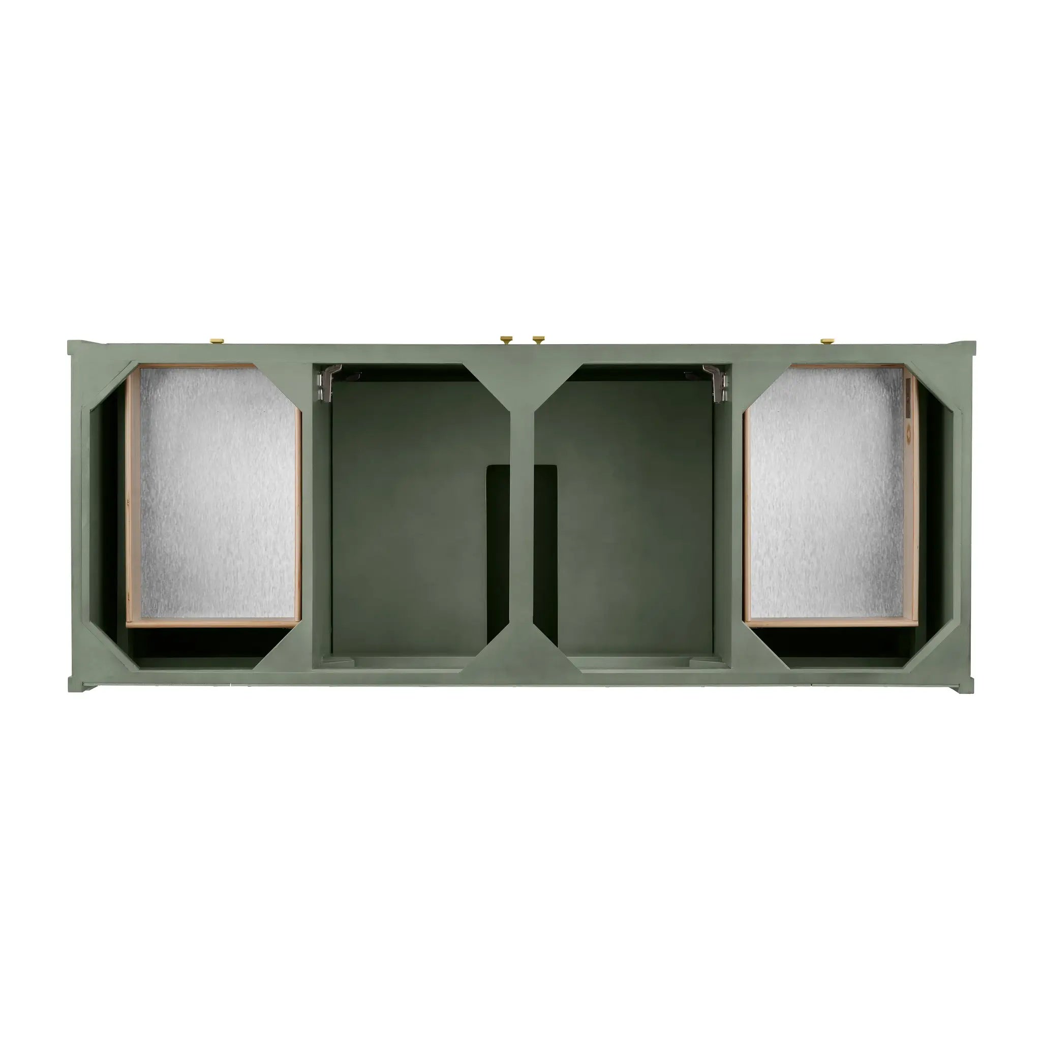 60" Chicago Single Vanity in Smokey Celadon, Wireless Charger-Eternal Jasmine Pearl Silestone-8" Widespread image 6
