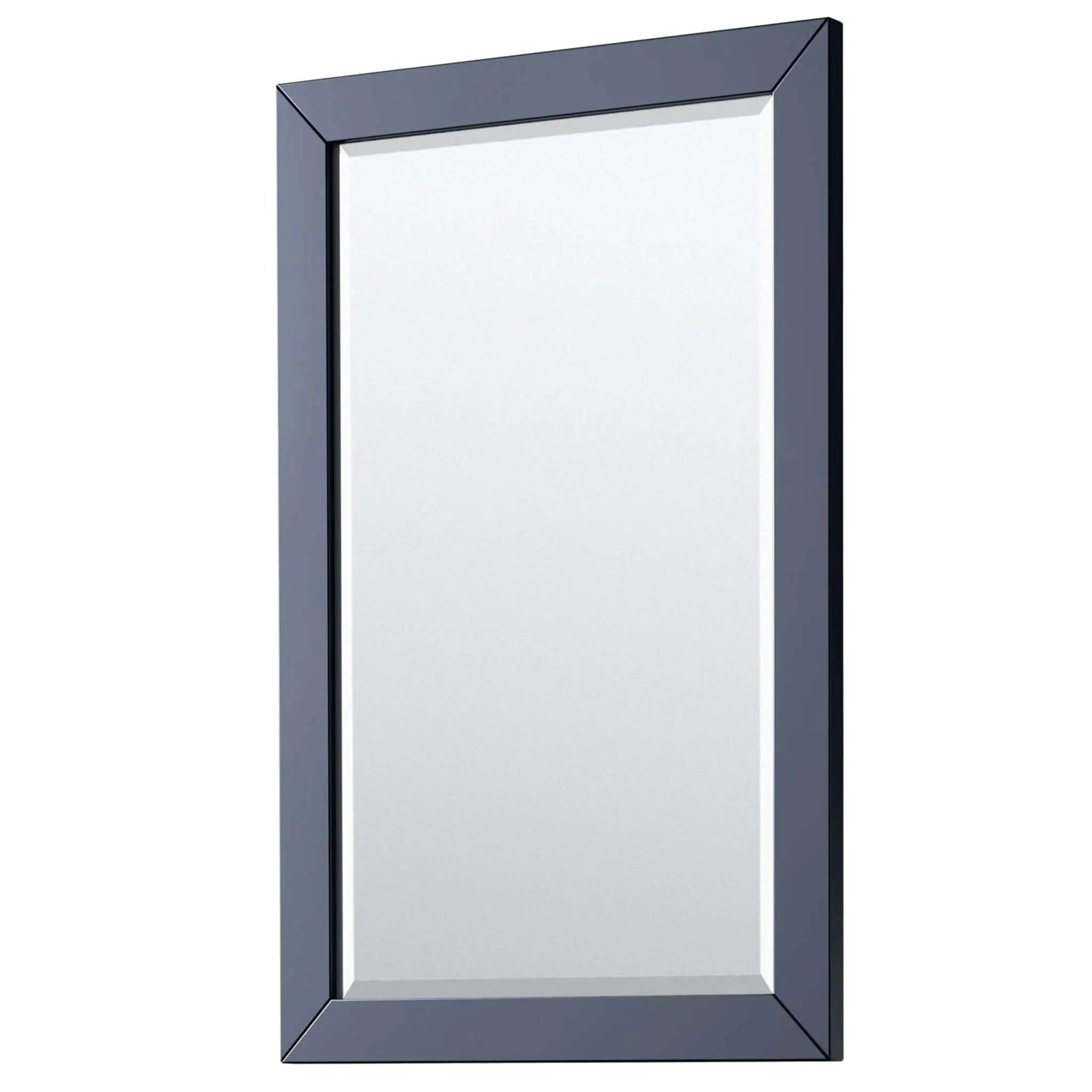 60" Daria Double Bathroom Vanity in Dark Blue with Matte Black Trim & 24" Mirror by Wyndham