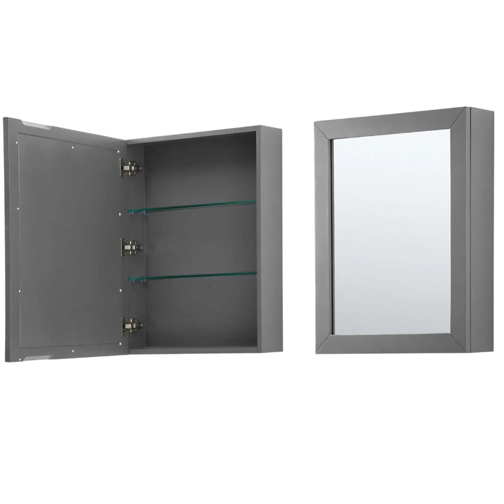 60" Daria Double Bathroom Vanity in Dark Gray with Matte Black Trim & Medicine Cabinet by Wyndham