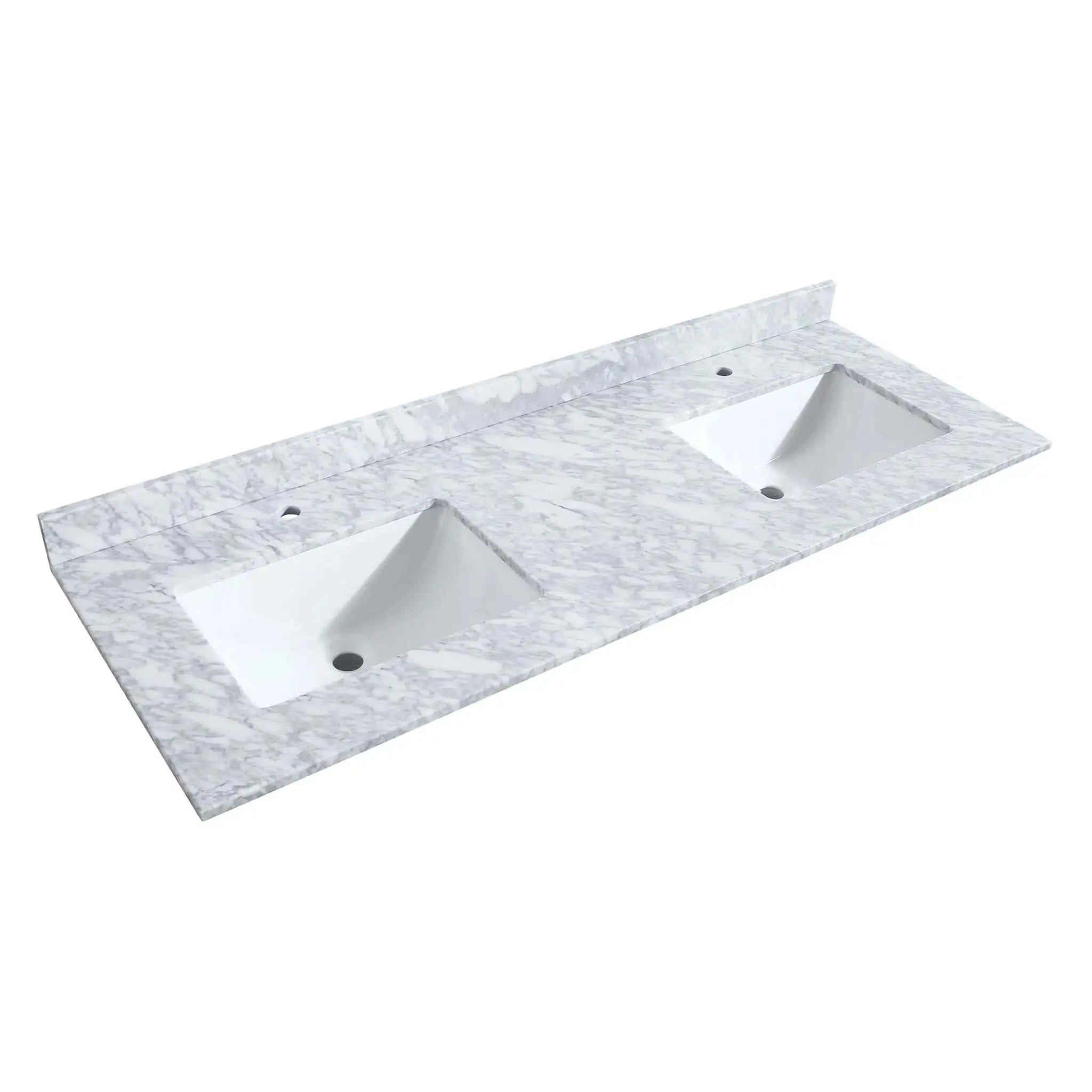 60" Daria Double Bathroom Vanity in White with Matte Black Trim by Wyndham