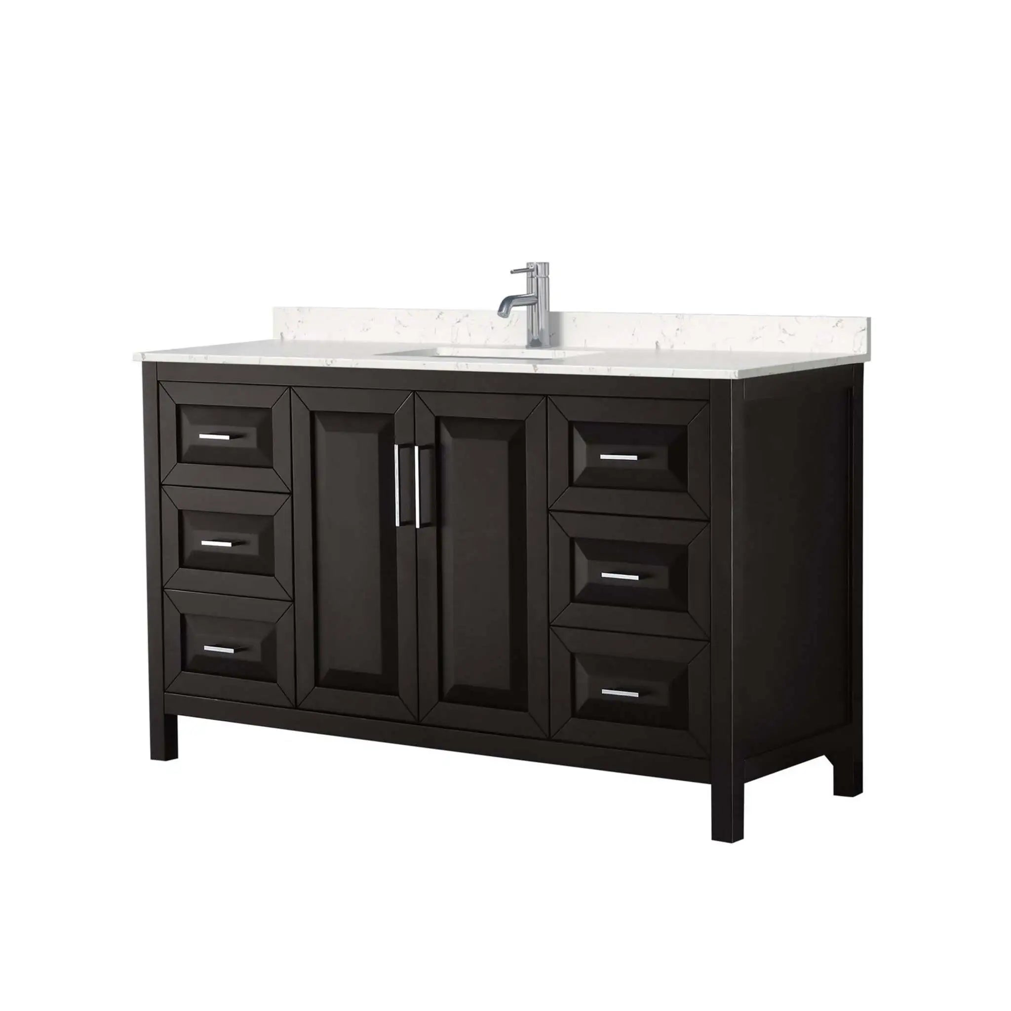 60" Daria Single Bathroom Vanity in Dark Espresso with Polished Chrome Trim by Wyndham