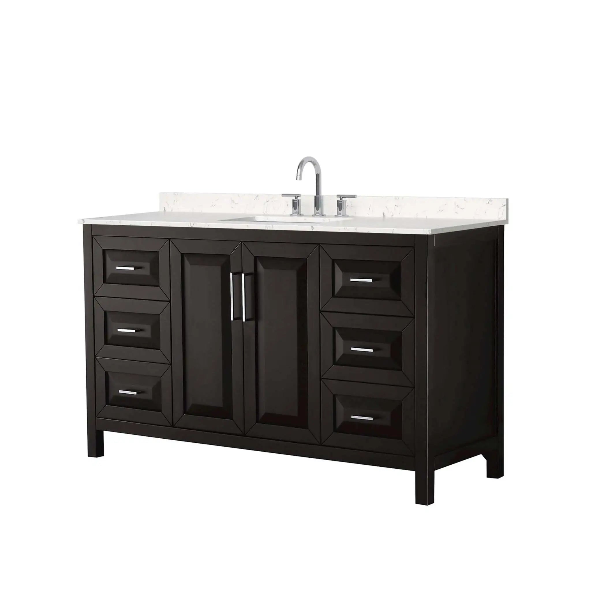 60" Daria Single Bathroom Vanity in Dark Espresso with Polished Chrome Trim by Wyndham