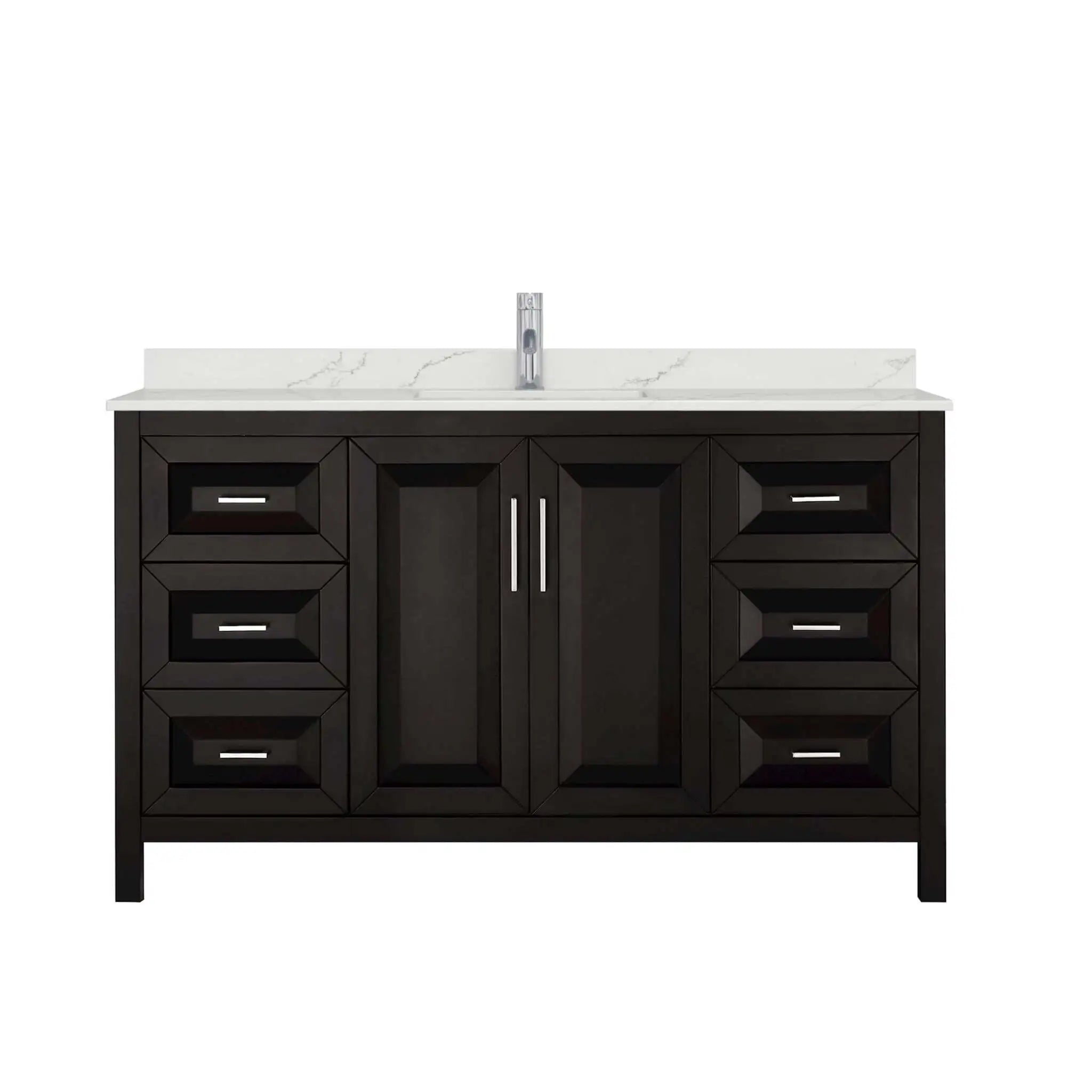 60" Daria Single Bathroom Vanity in Dark Espresso with Polished Chrome Trim by Wyndham