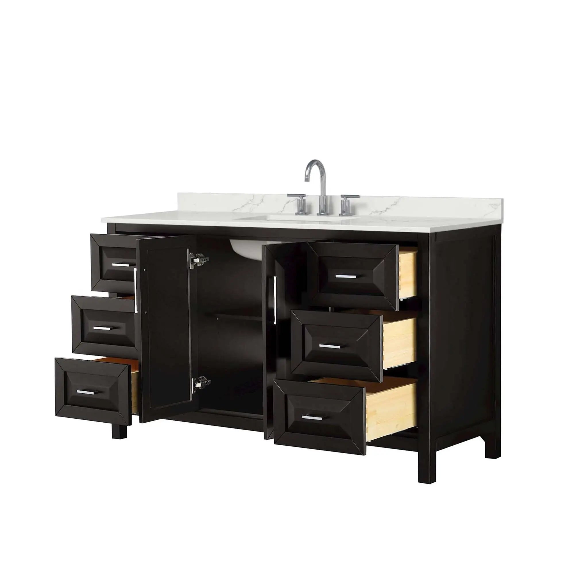 60" Daria Single Bathroom Vanity in Dark Espresso with Polished Chrome Trim by Wyndham