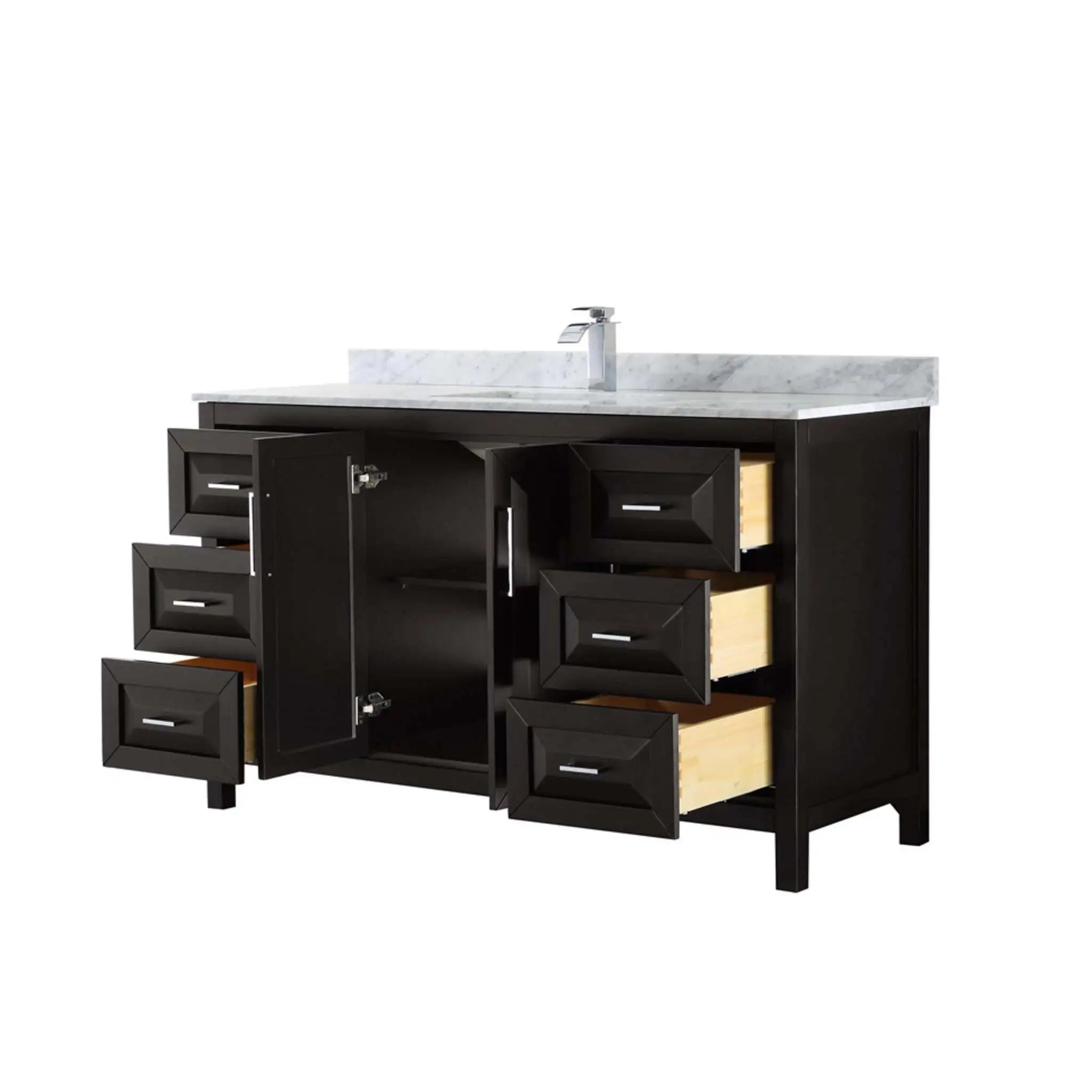 60" Daria Single Bathroom Vanity in Dark Espresso with Polished Chrome Trim by Wyndham