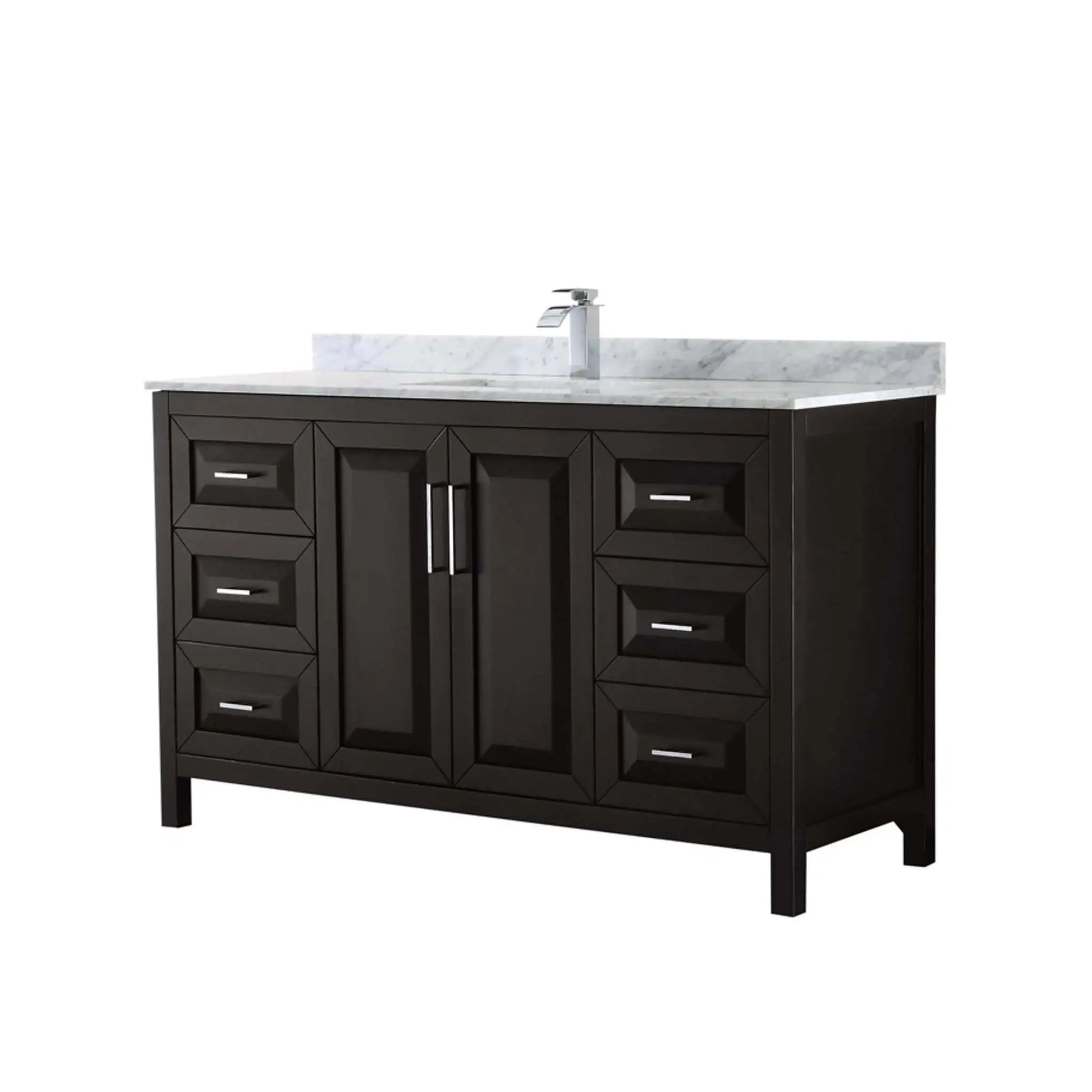 60" Daria Single Bathroom Vanity in Dark Espresso with Polished Chrome Trim by Wyndham