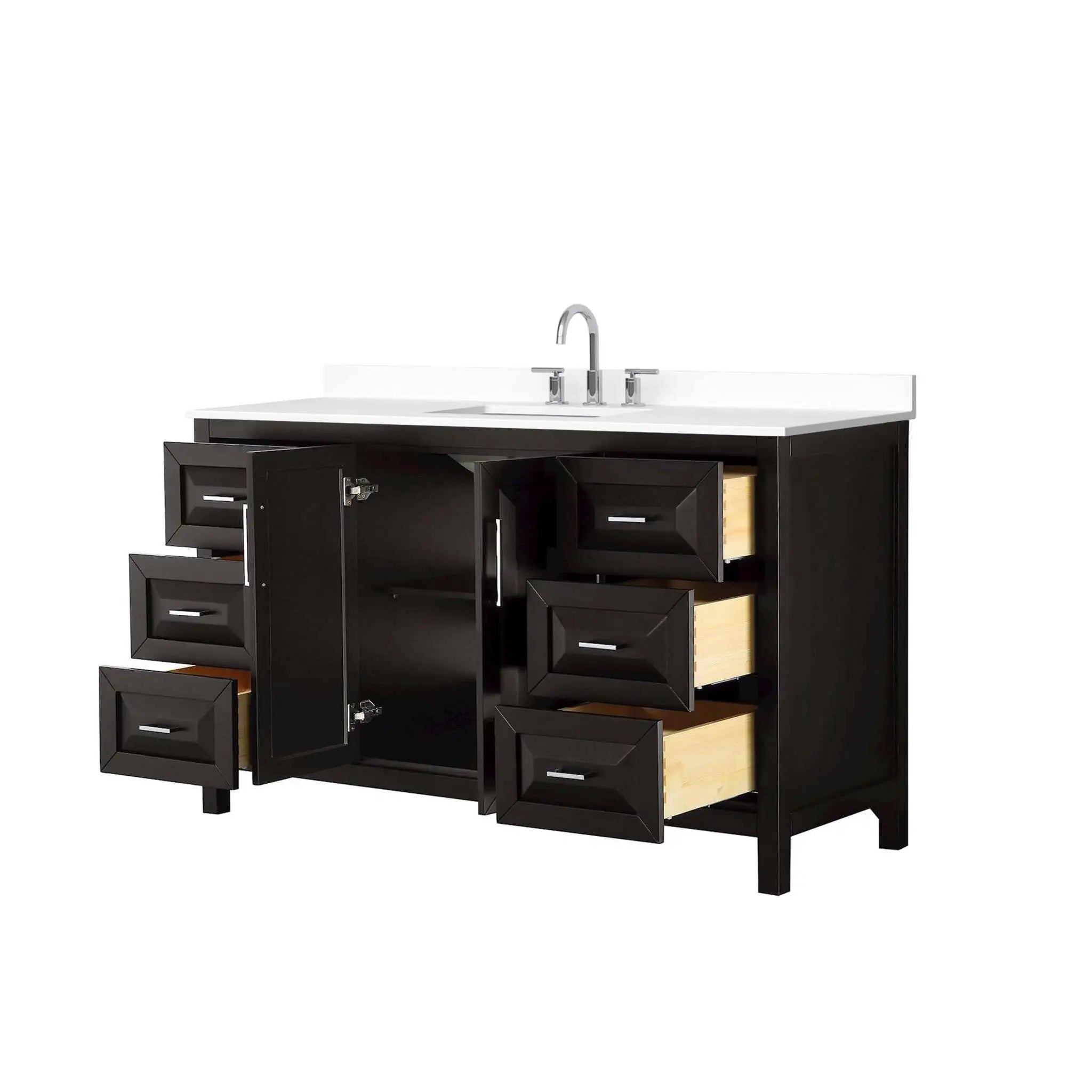60" Daria Single Bathroom Vanity in Dark Espresso with Polished Chrome Trim by Wyndham