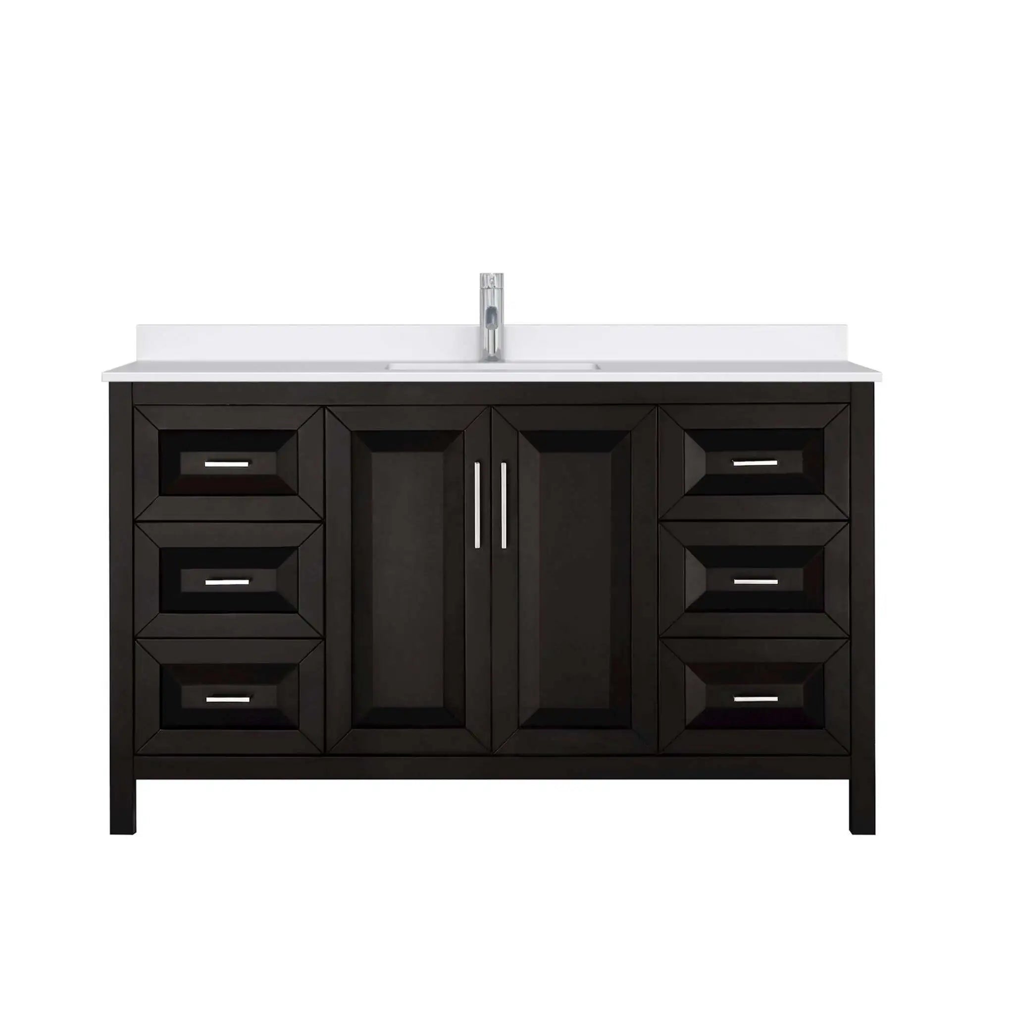 60" Daria Single Bathroom Vanity in Dark Espresso with Polished Chrome Trim by Wyndham