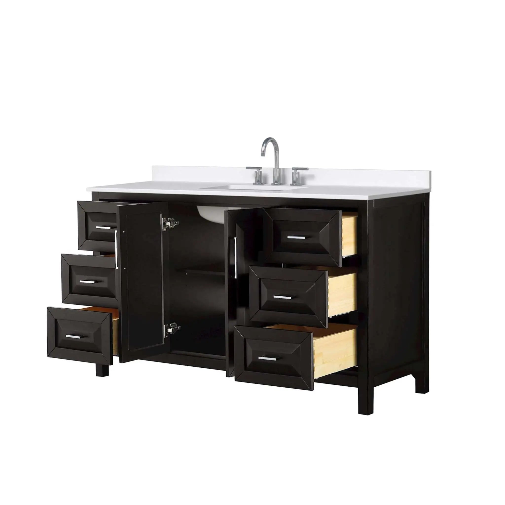 60" Daria Single Bathroom Vanity in Dark Espresso with Polished Chrome Trim by Wyndham
