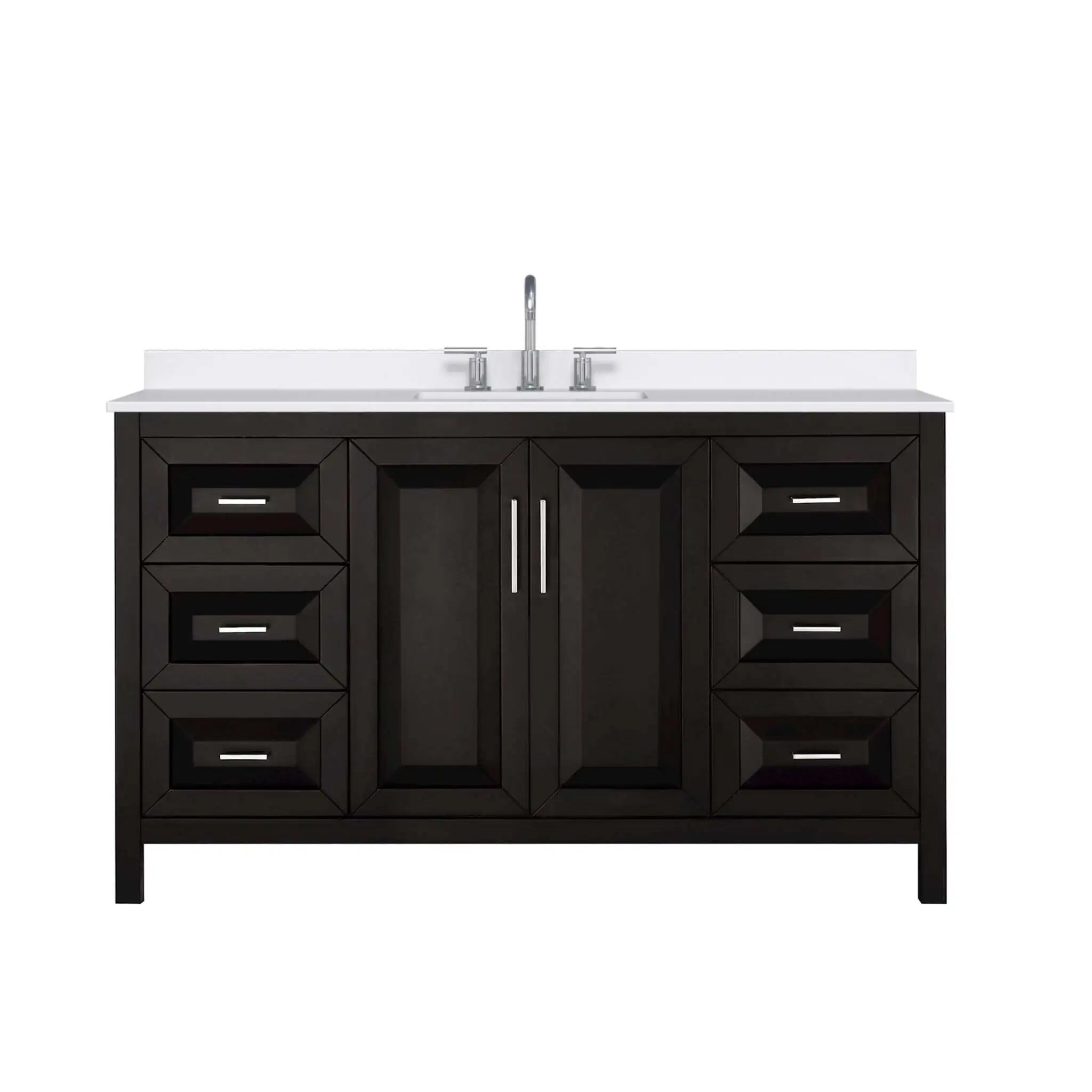 60" Daria Single Bathroom Vanity in Dark Espresso with Polished Chrome Trim by Wyndham