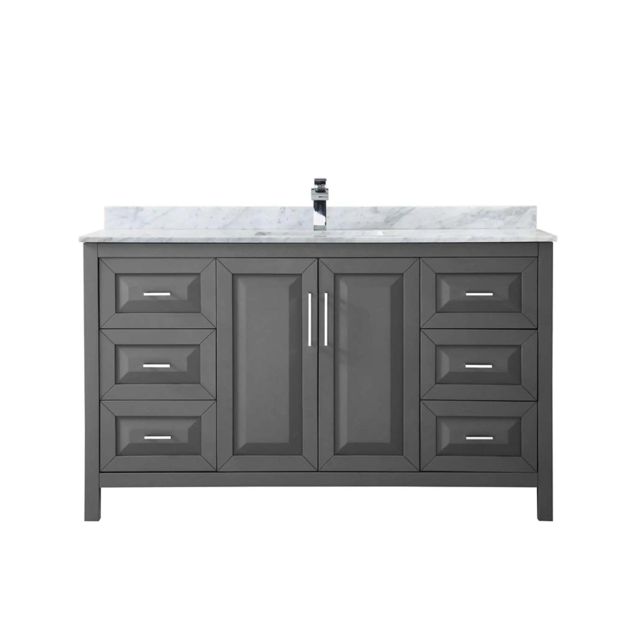 60" Daria Single Bathroom Vanity in Dark Gray with Polished Chrome Trim by Wyndham