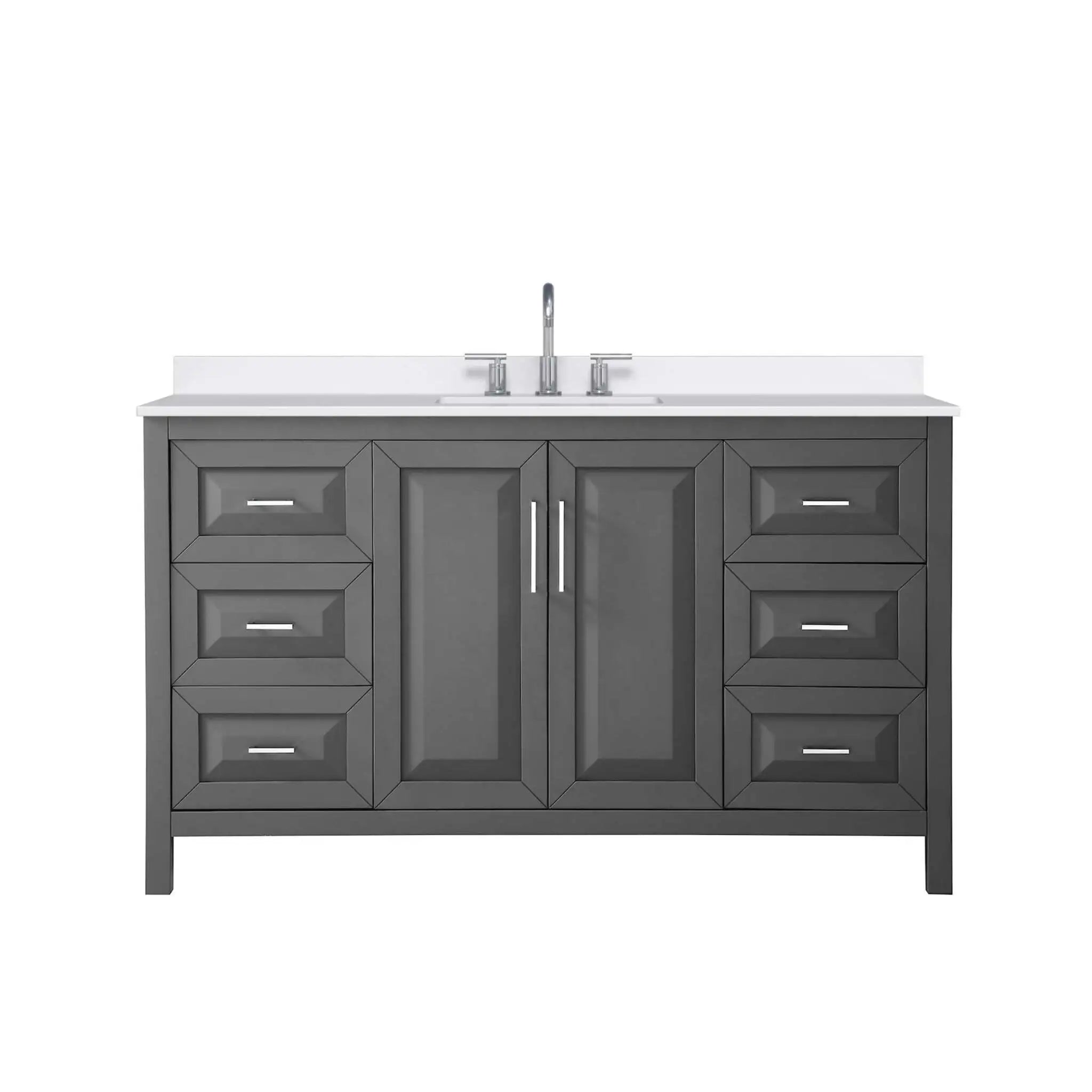 60" Daria Single Bathroom Vanity in Dark Gray with Polished Chrome Trim by Wyndham
