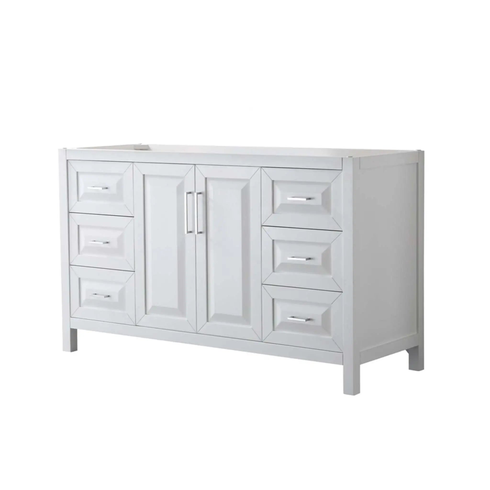 60" Daria Single Bathroom Vanity in White with Polished Chrome Trim by Wyndham