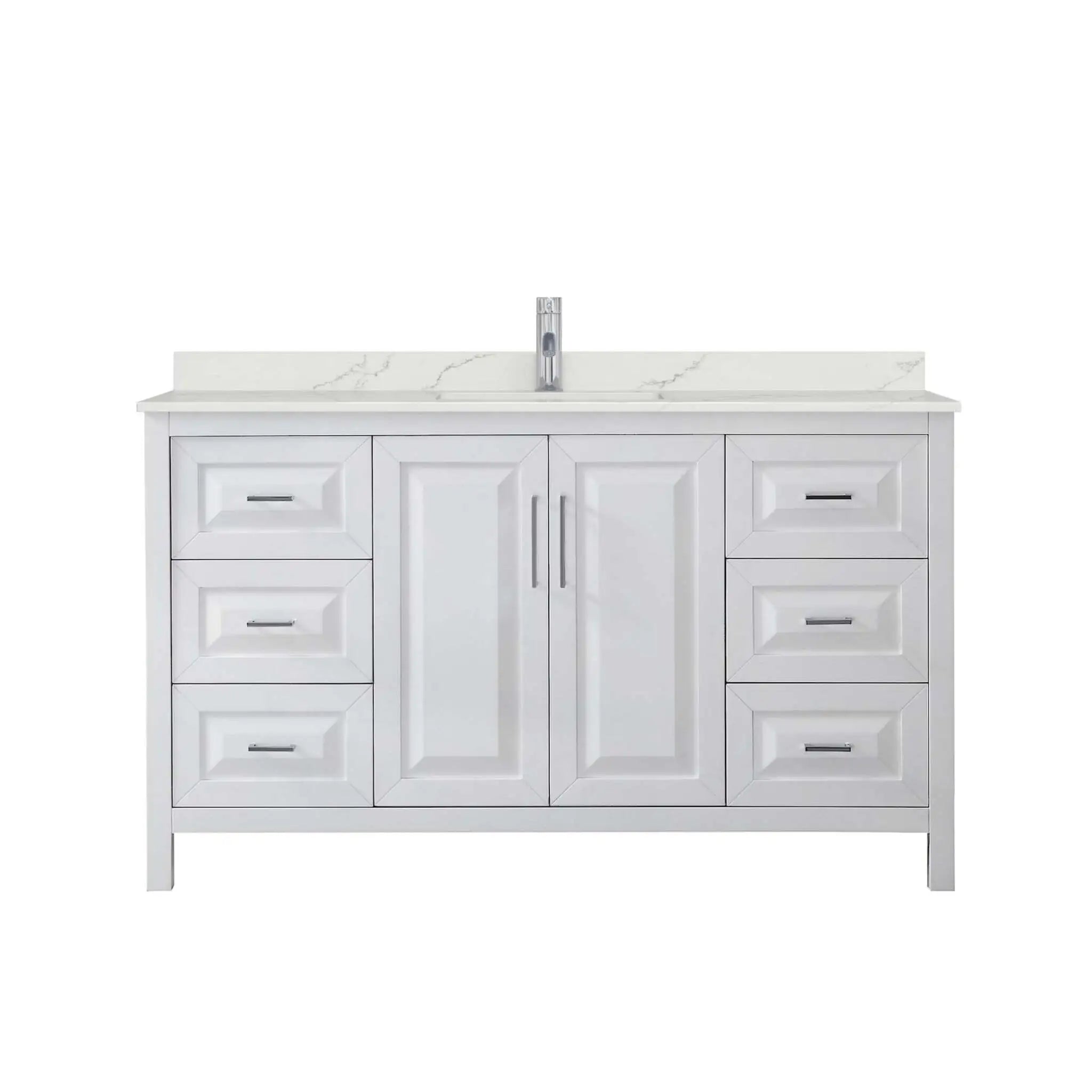 60" Daria Single Bathroom Vanity in White with Polished Chrome Trim by Wyndham