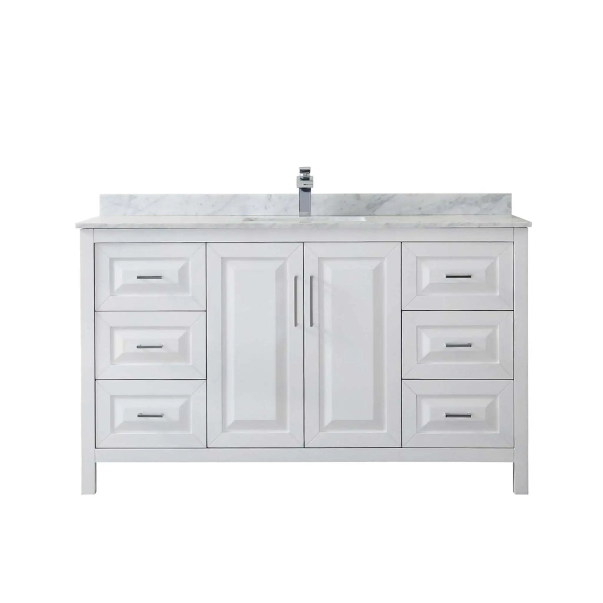 60" Daria Single Bathroom Vanity in White with Polished Chrome Trim by Wyndham