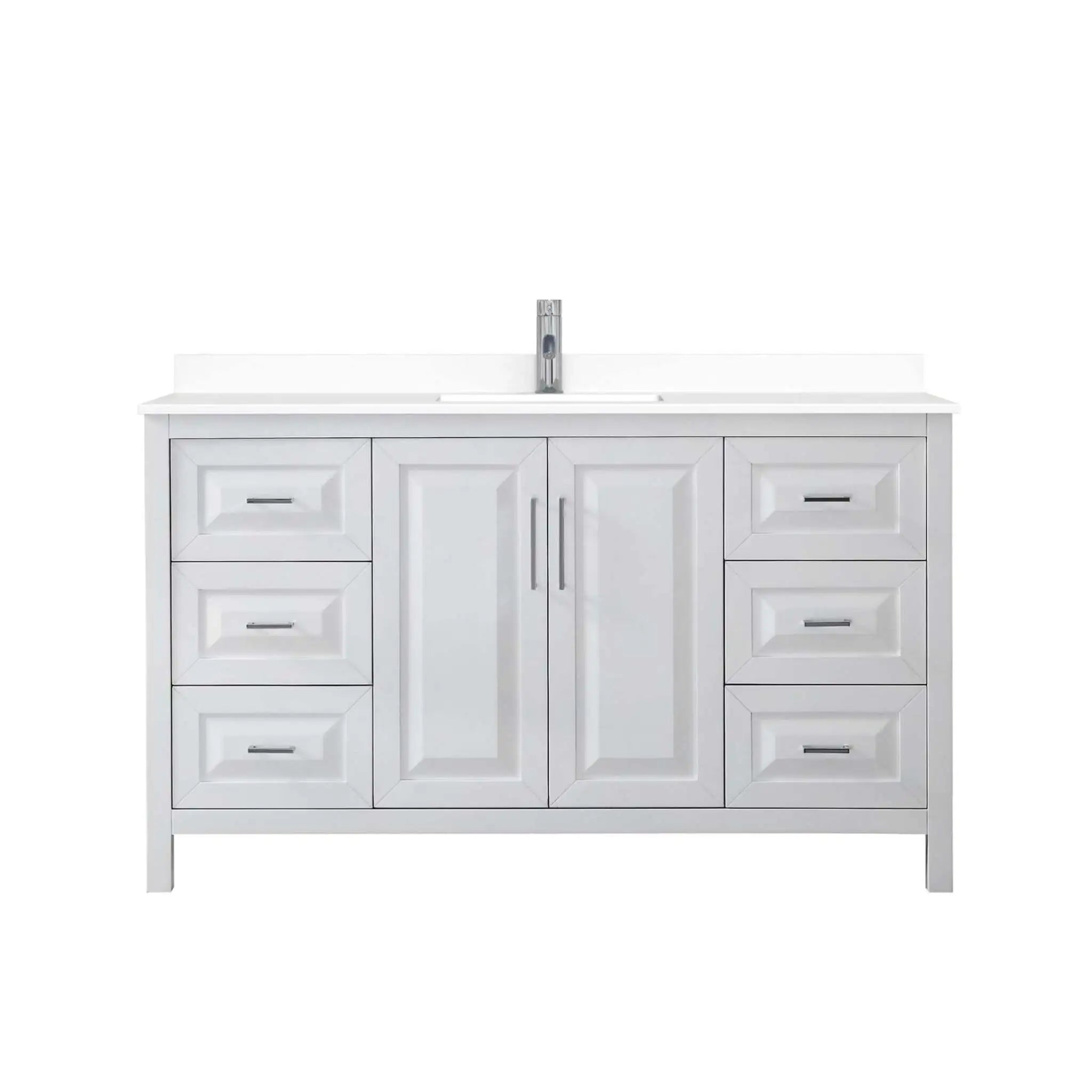 60" Daria Single Bathroom Vanity in White with Polished Chrome Trim by Wyndham