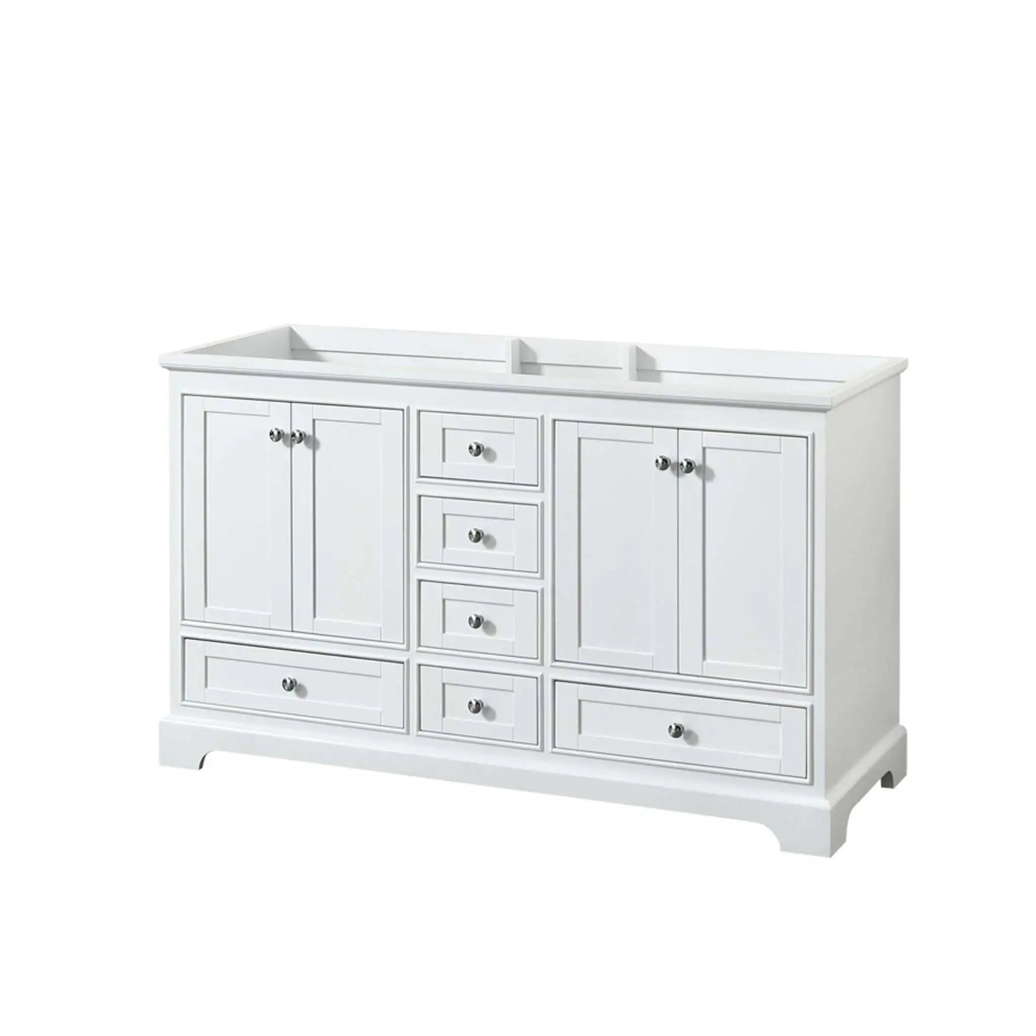 60" Deborah Double Bathroom Vanity in White with Polished Chrome Trim by Wyndham