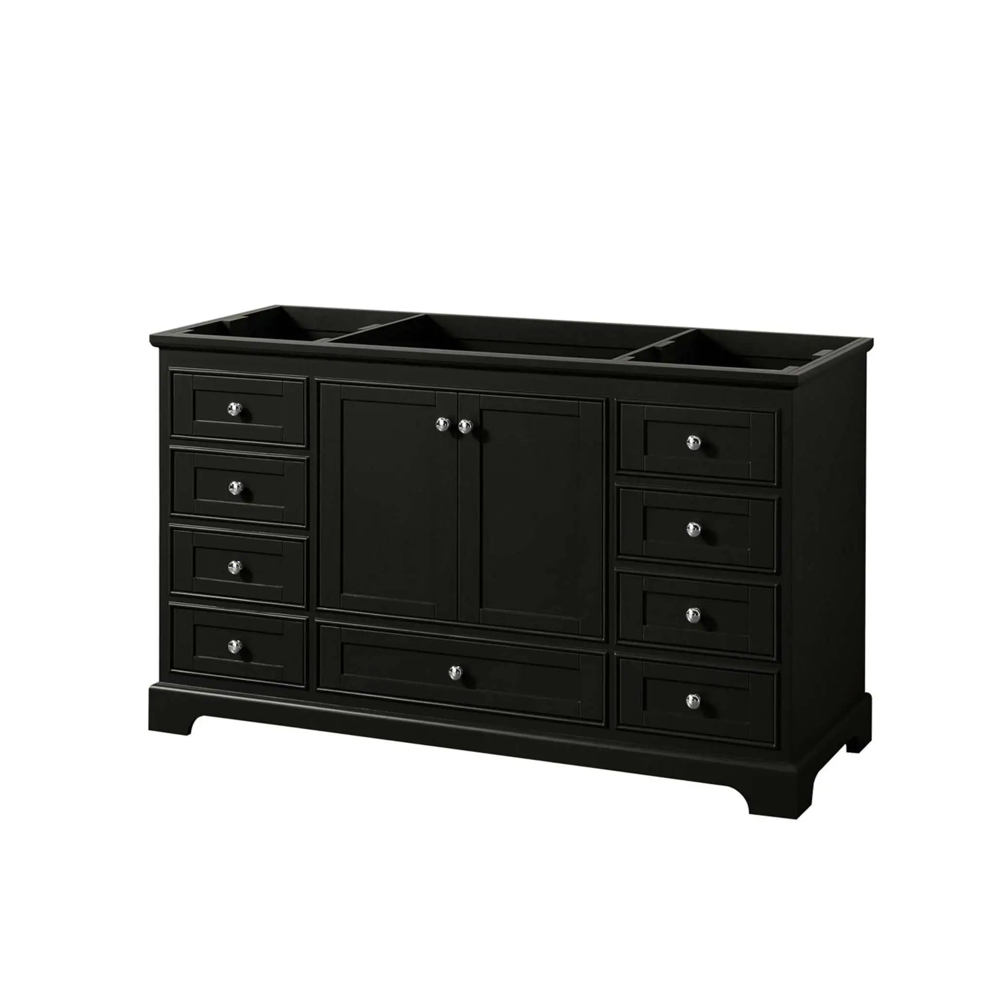 60" Deborah Single Bathroom Vanity in Dark Espresso with Polished Chrome Trim by Wyndham