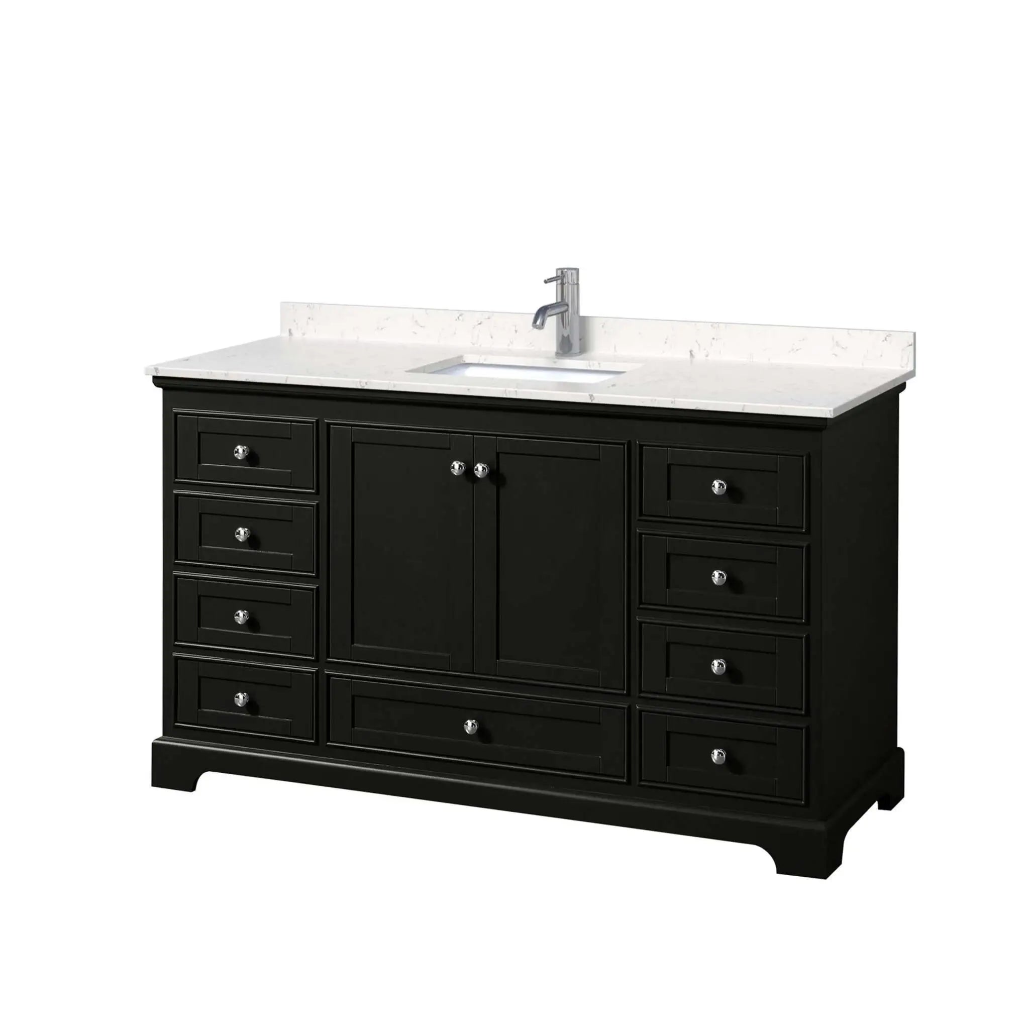 60" Deborah Single Bathroom Vanity in Dark Espresso with Polished Chrome Trim by Wyndham