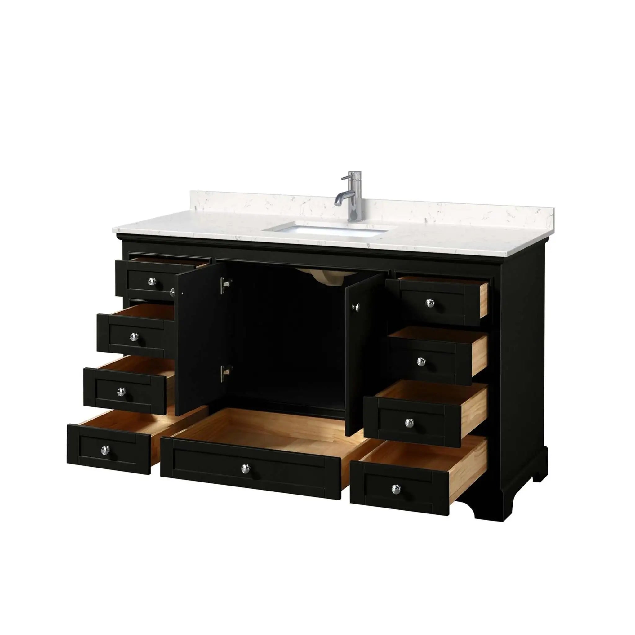 60" Deborah Single Bathroom Vanity in Dark Espresso with Polished Chrome Trim by Wyndham