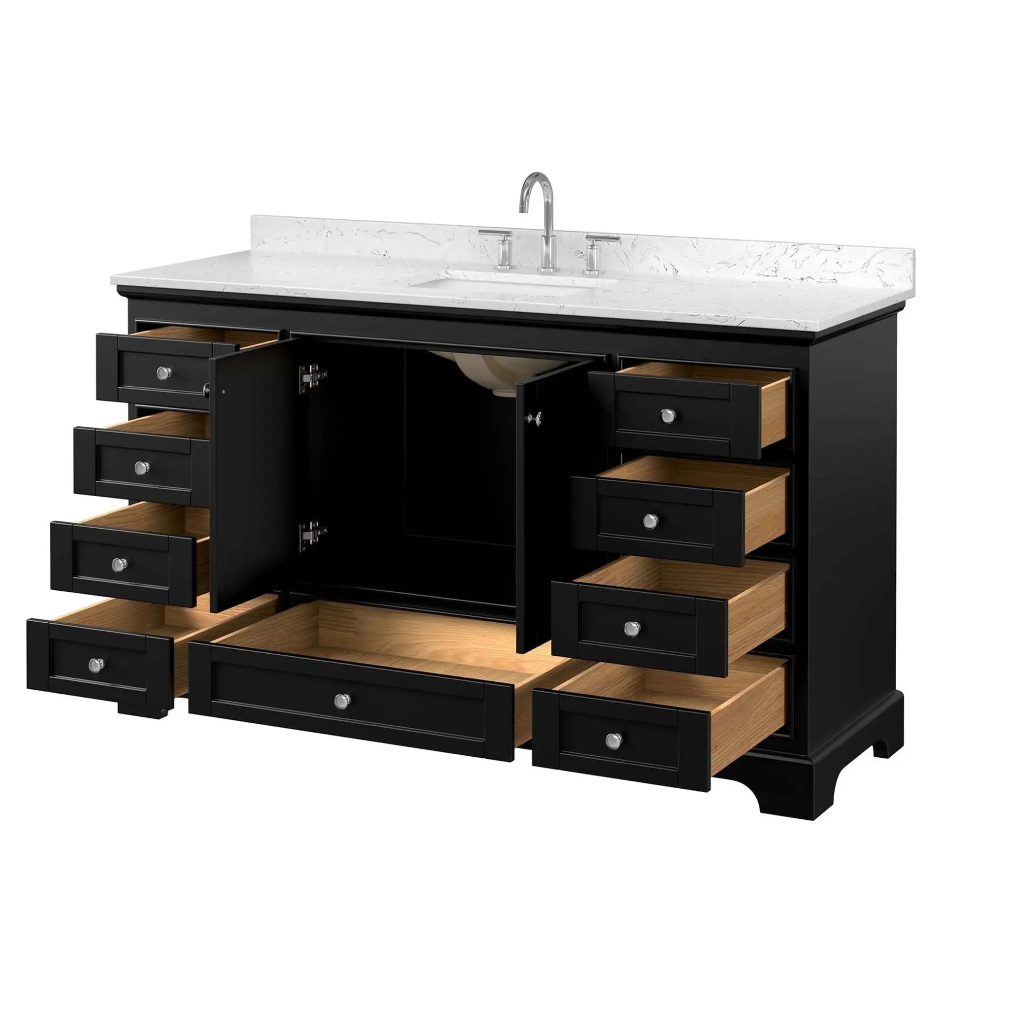 60" Deborah Single Bathroom Vanity in Dark Espresso with Polished Chrome Trim by Wyndham