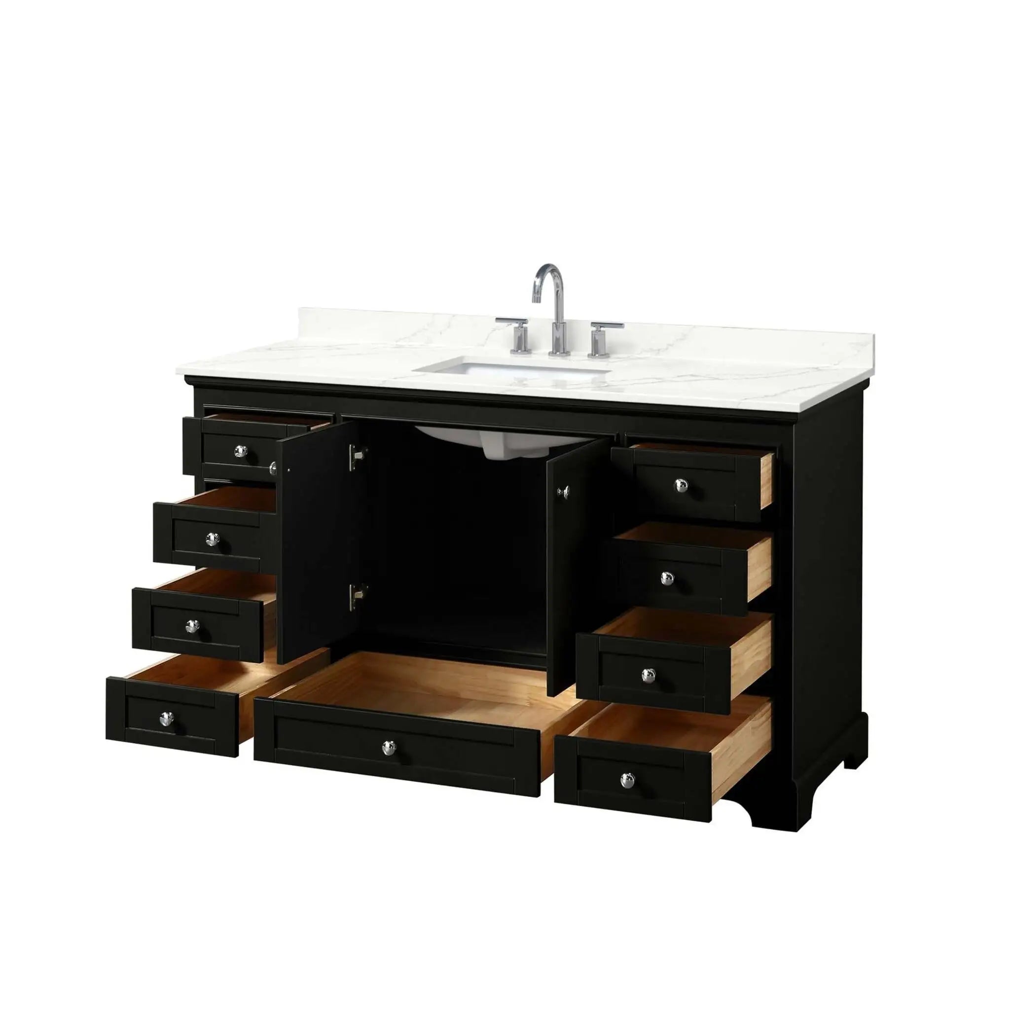 60" Deborah Single Bathroom Vanity in Dark Espresso with Polished Chrome Trim by Wyndham