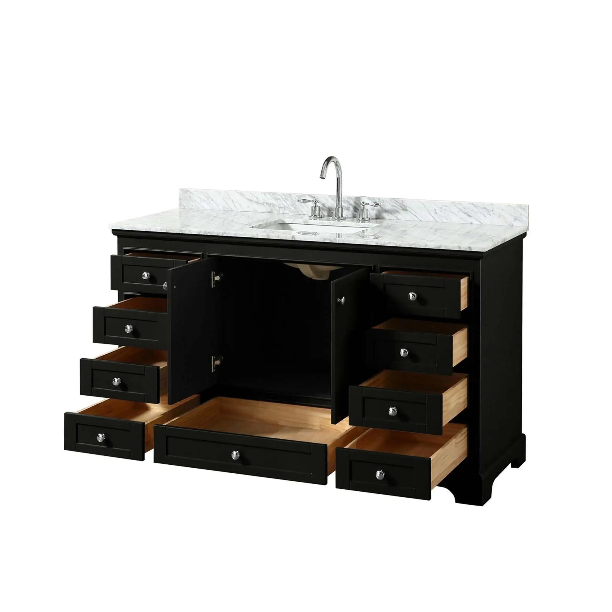 60" Deborah Single Bathroom Vanity in Dark Espresso with Polished Chrome Trim by Wyndham