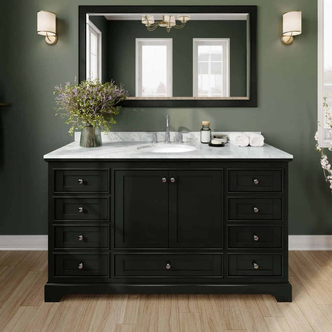 60" Deborah Single Bathroom Vanity in Dark Espresso with Polished Chrome Trim by Wyndham