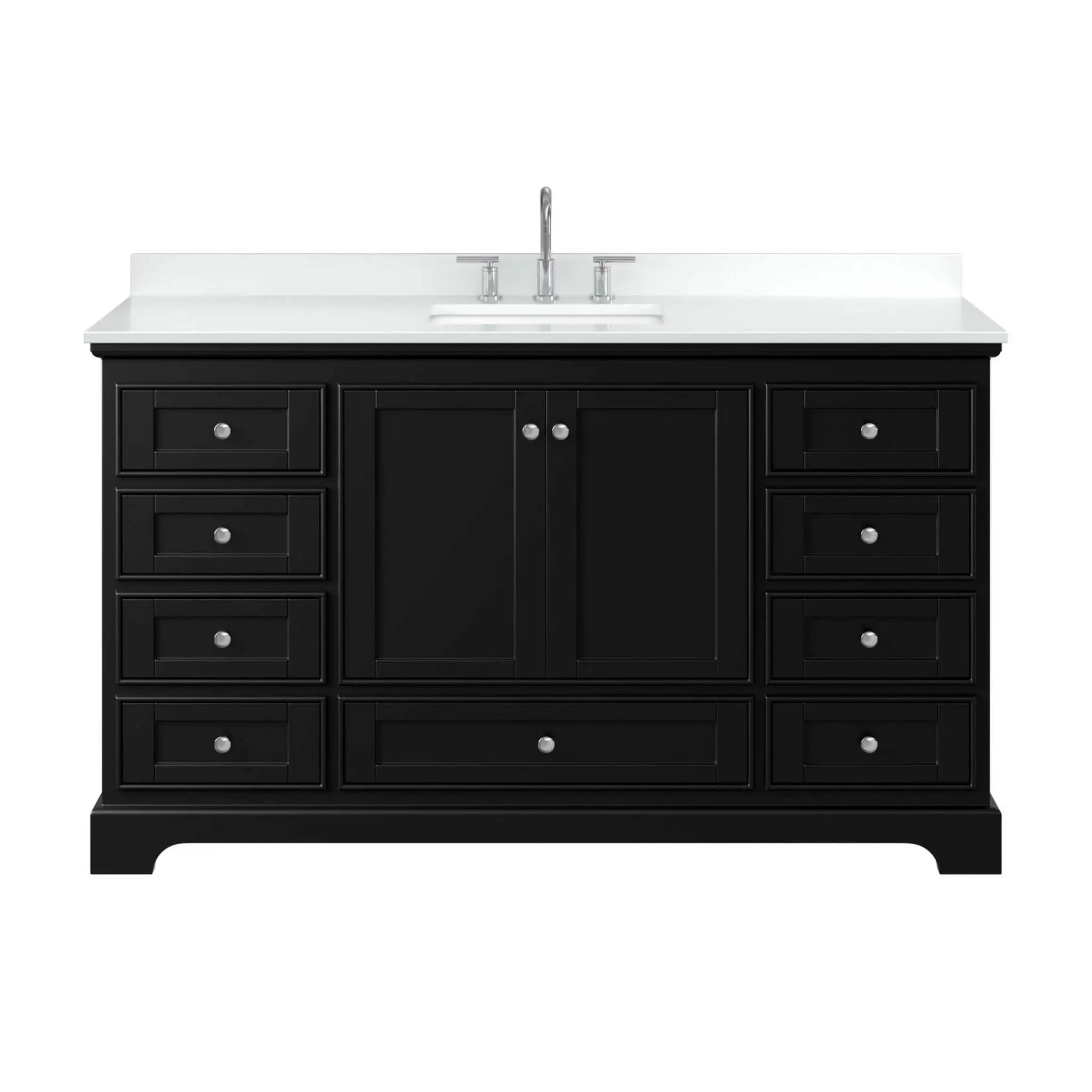60" Deborah Single Bathroom Vanity in Dark Espresso with Polished Chrome Trim by Wyndham