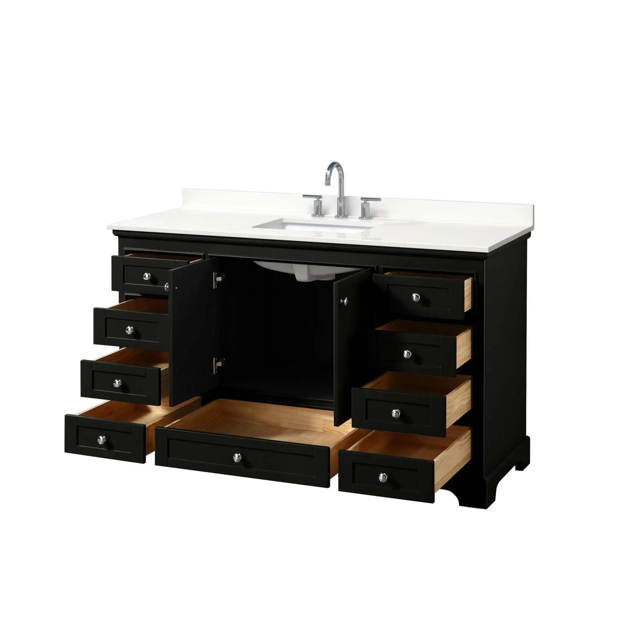 60" Deborah Single Bathroom Vanity in Dark Espresso with Polished Chrome Trim by Wyndham