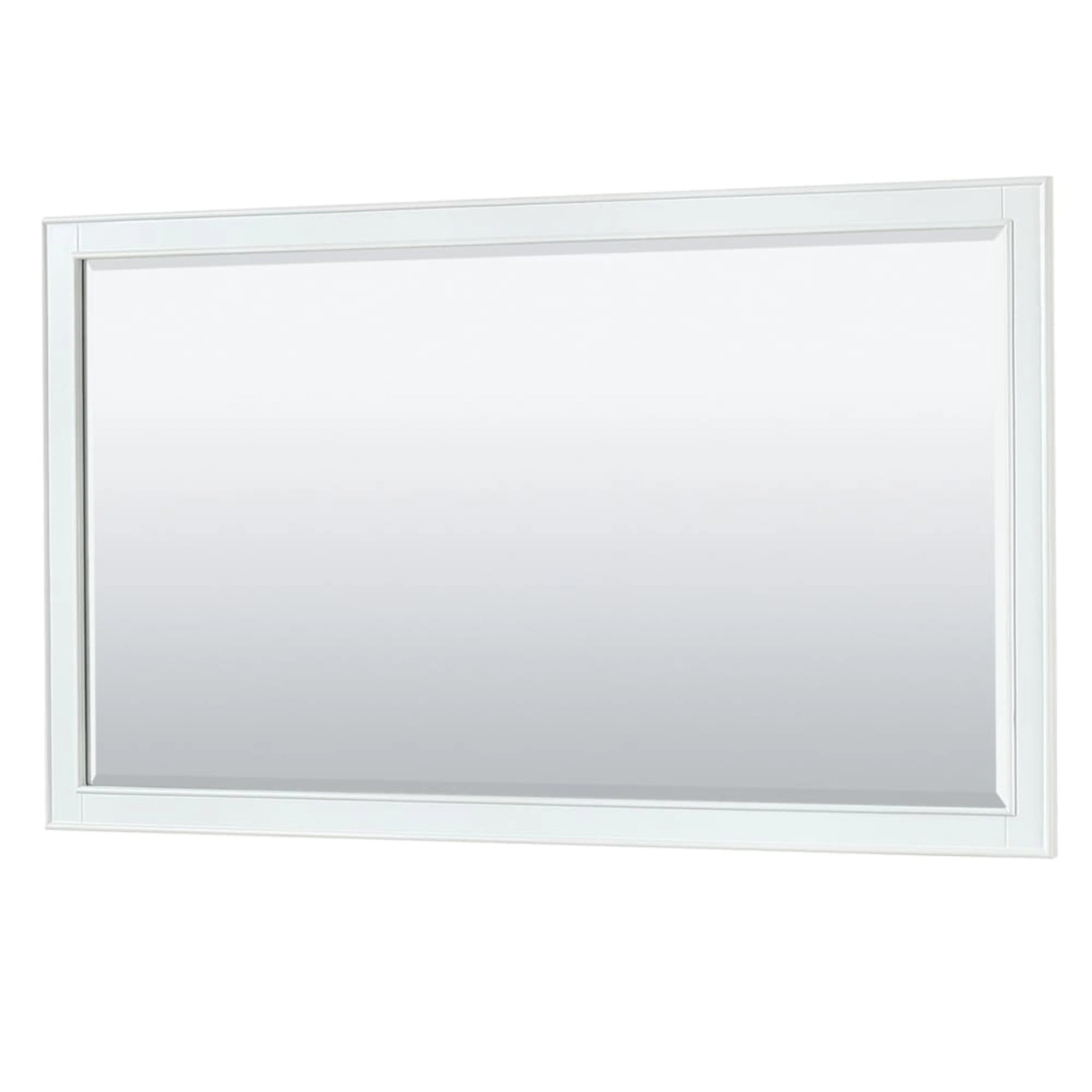 60" Deborah Single Bathroom Vanity in White with Matte Black Trim & 58" Mirror by Wyndham