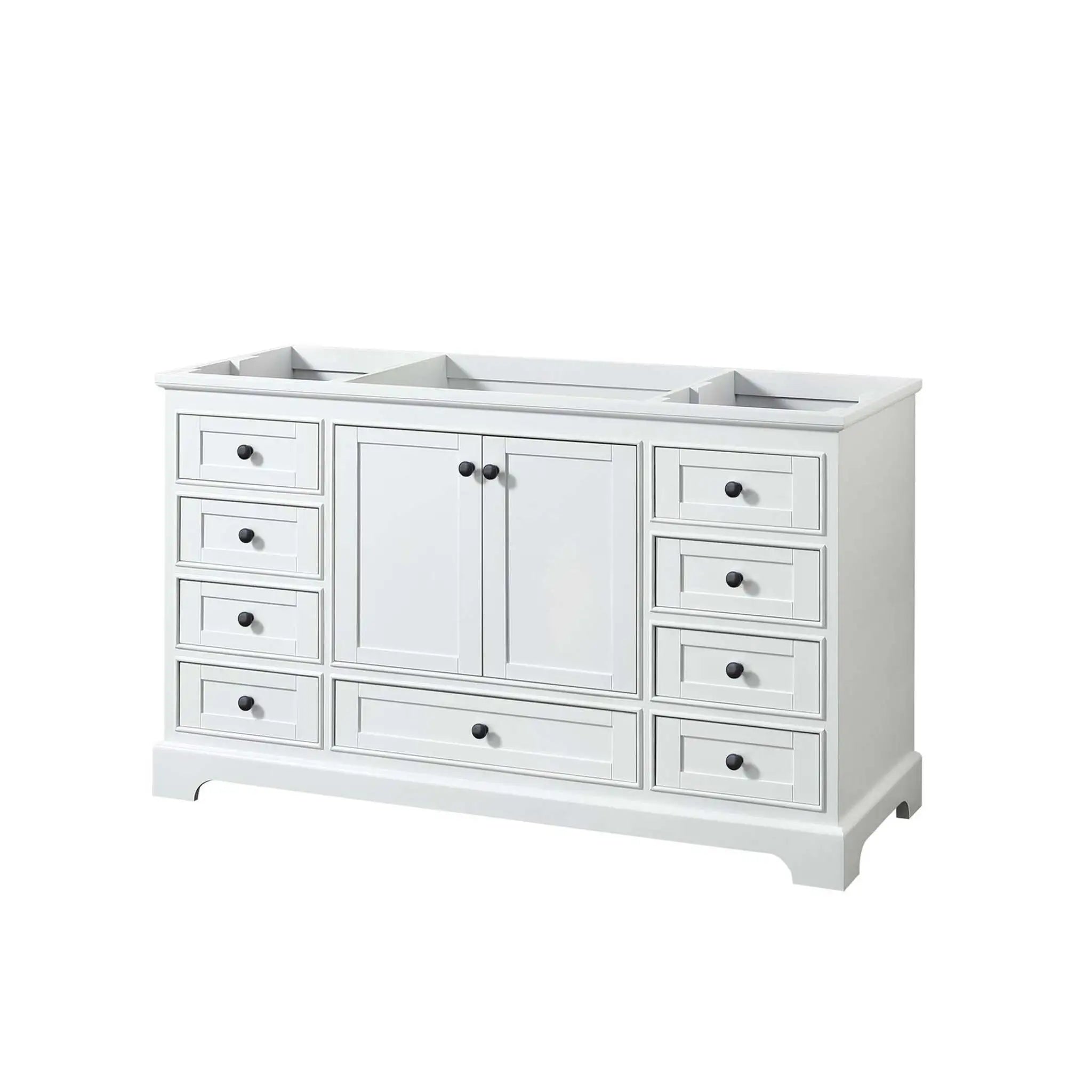 60" Deborah Single Bathroom Vanity in White with Matte Black Trim by Wyndham