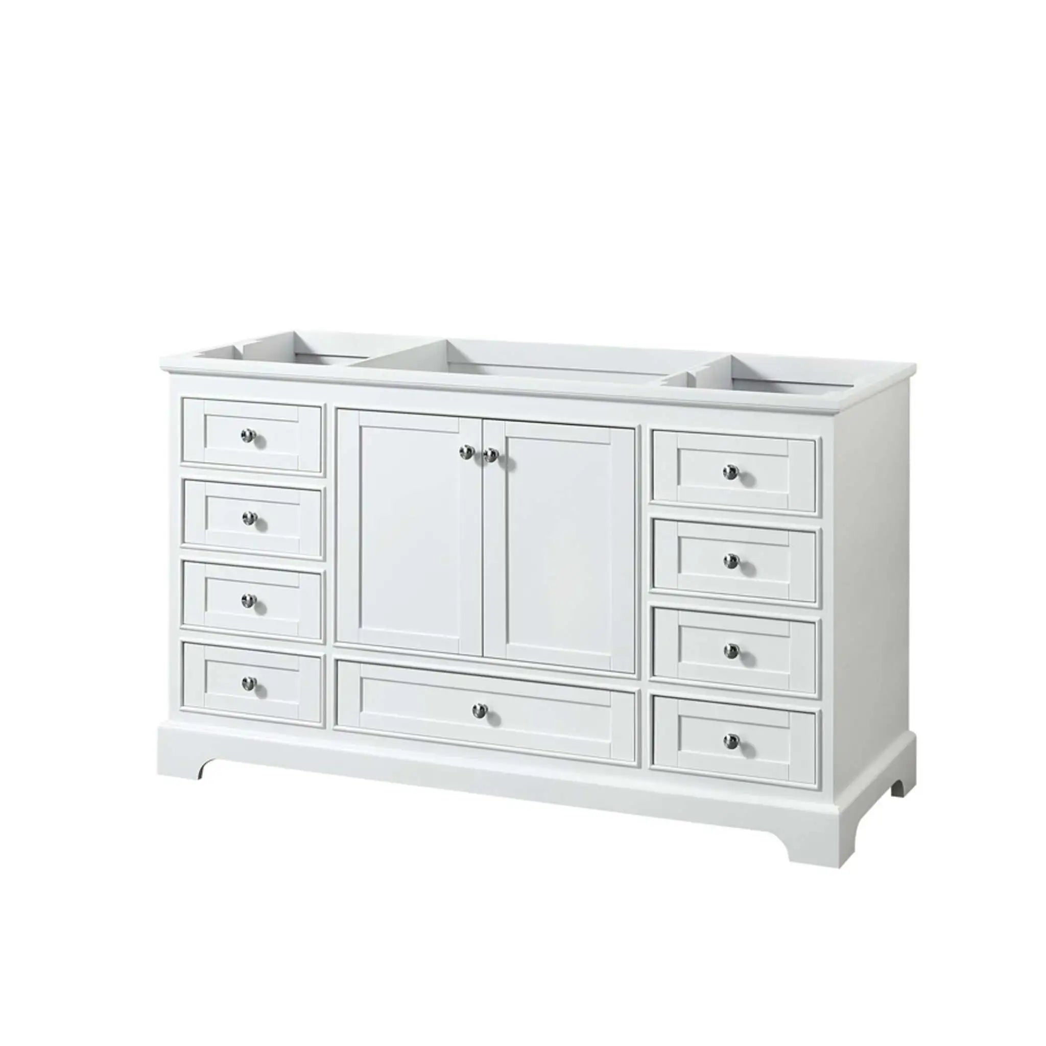 60" Deborah Single Bathroom Vanity in White with Polished Chrome Trim by Wyndham