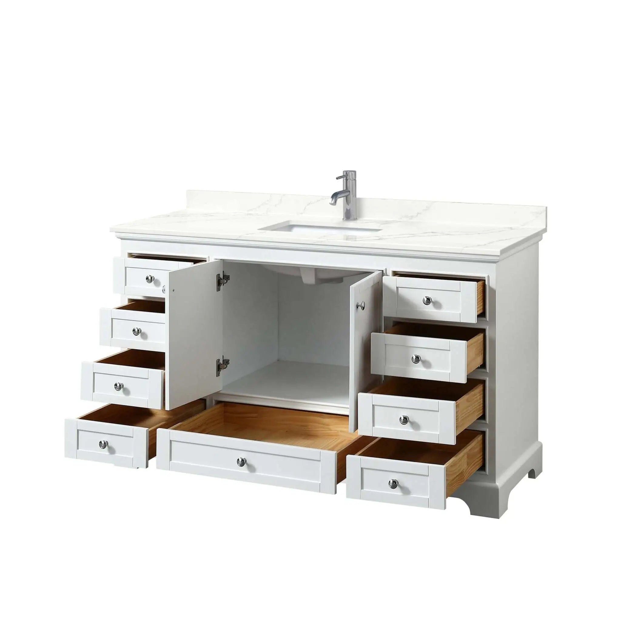60" Deborah Single Bathroom Vanity in White with Polished Chrome Trim by Wyndham