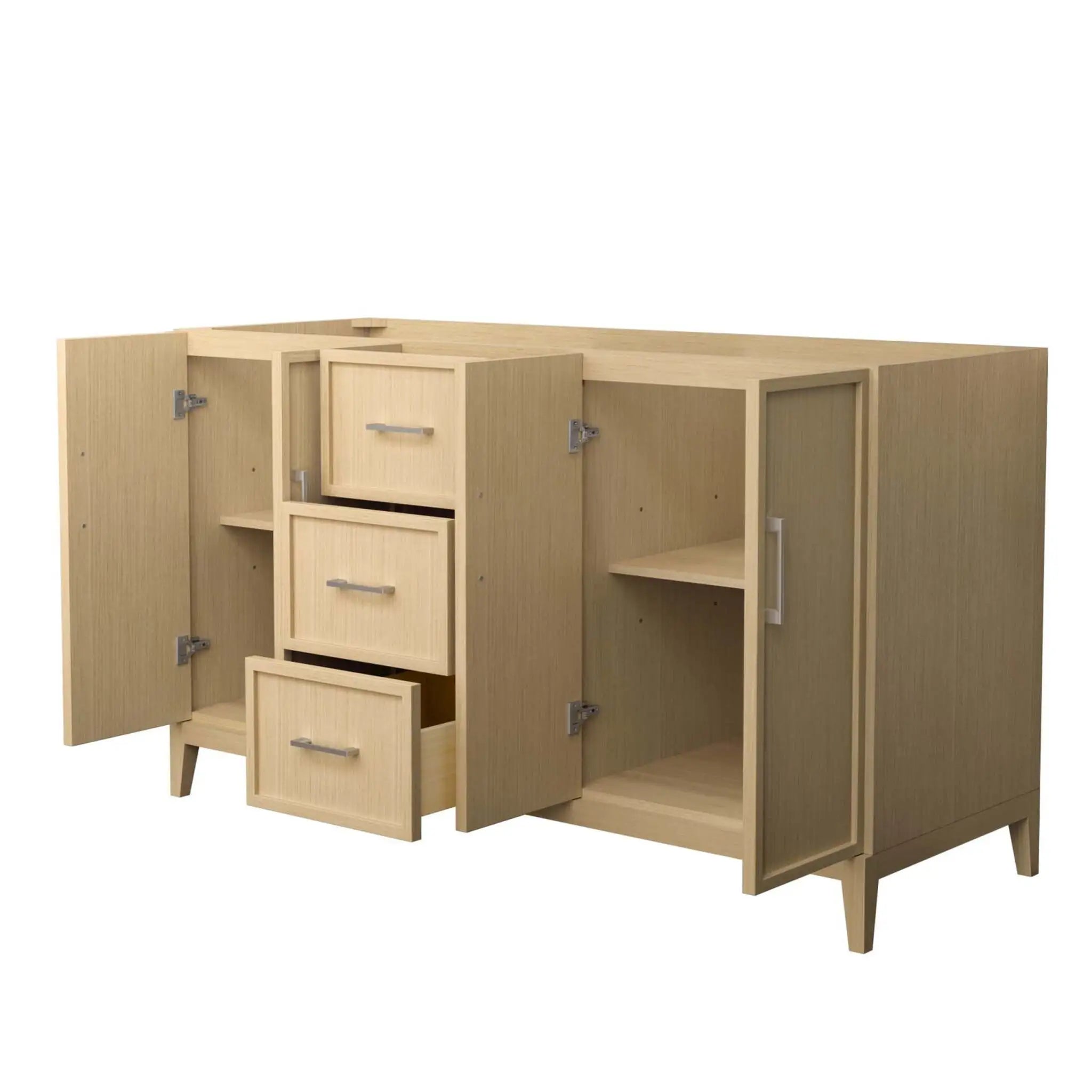 60" Elan Double Bathroom Vanity in White Oak with Brushed Nickel Trim by Wyndham