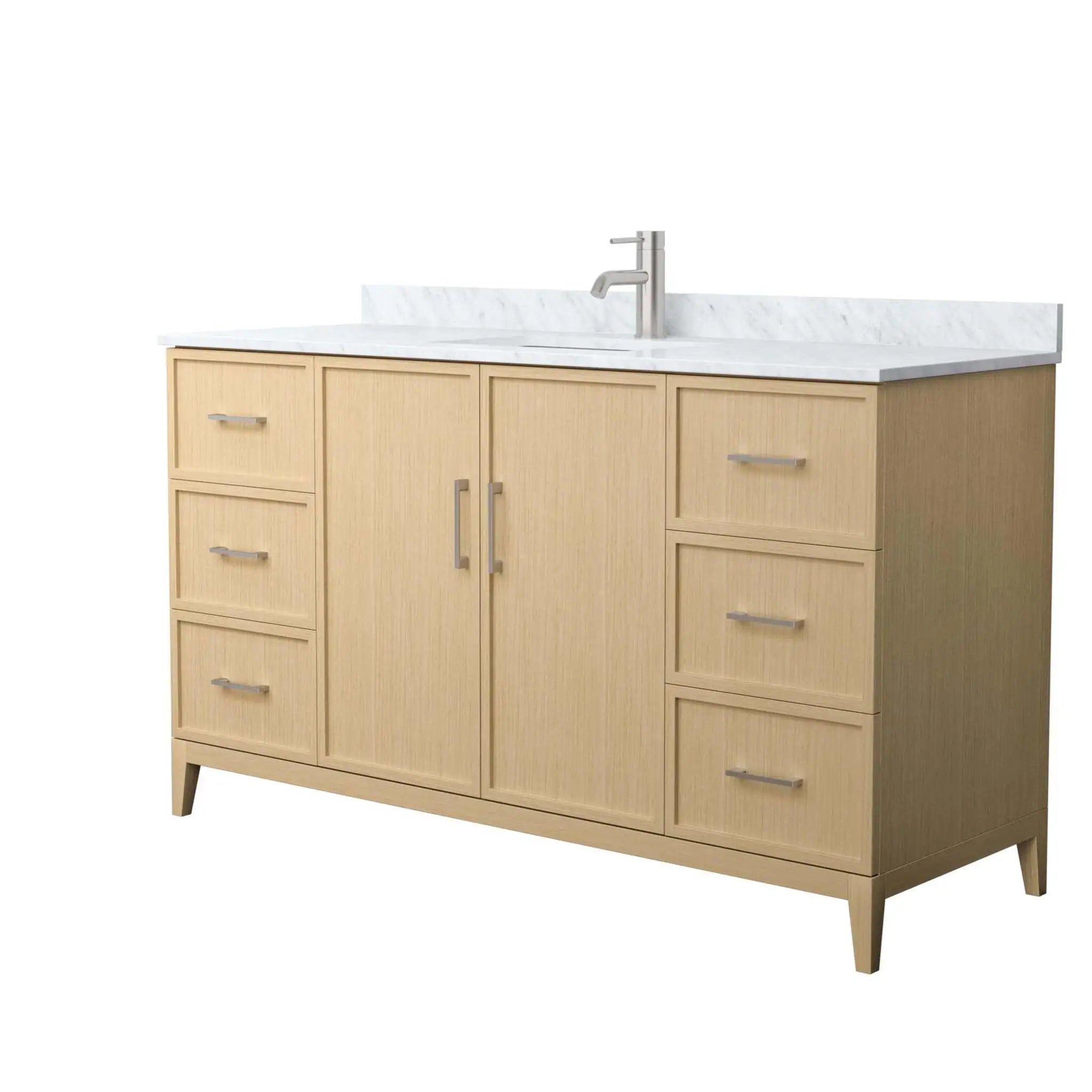 60" Elan Single Bathroom Vanity in White Oak with Brushed Nickel Trim by Wyndham