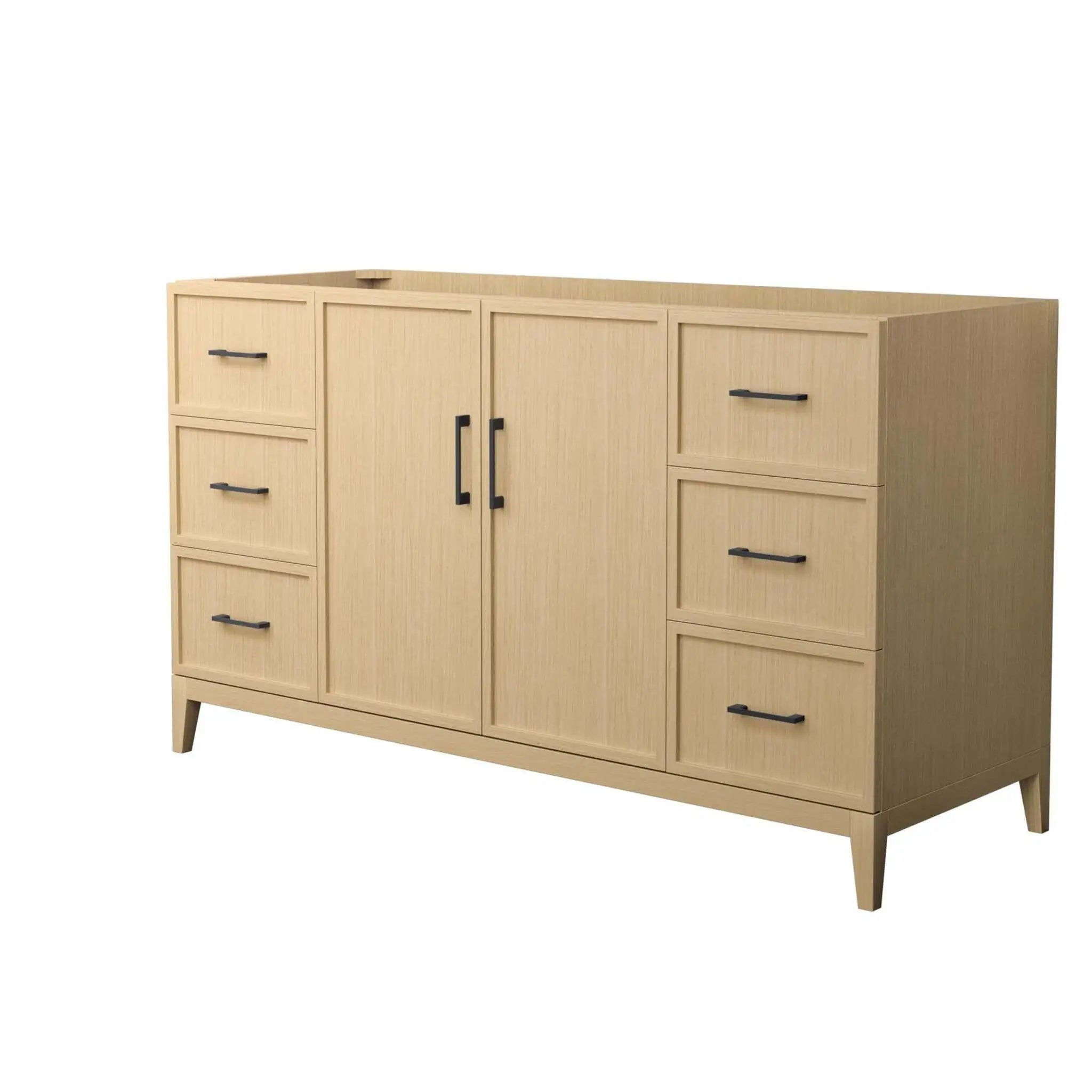 60" Elan Single Bathroom Vanity in White Oak with Matte Black Trim by Wyndham