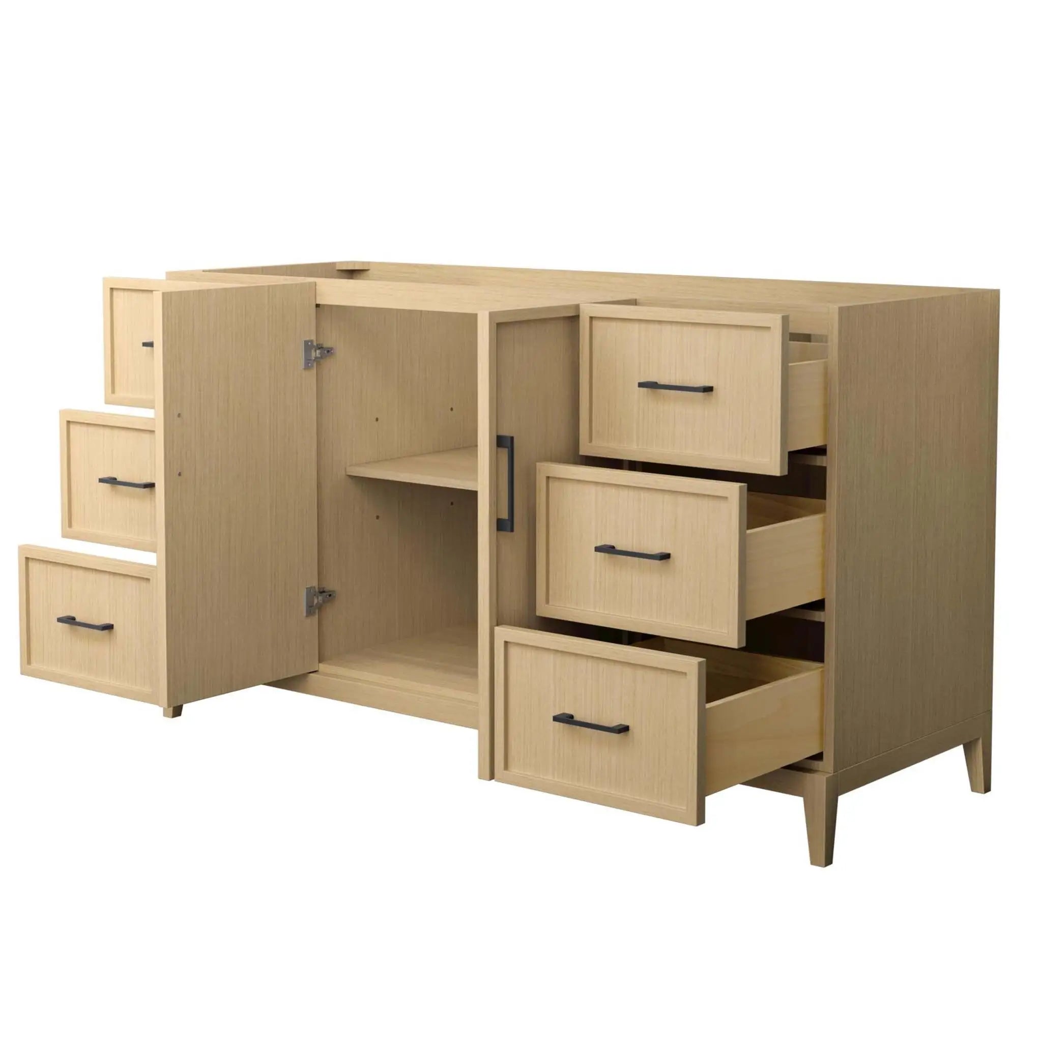 60" Elan Single Bathroom Vanity in White Oak with Matte Black Trim by Wyndham