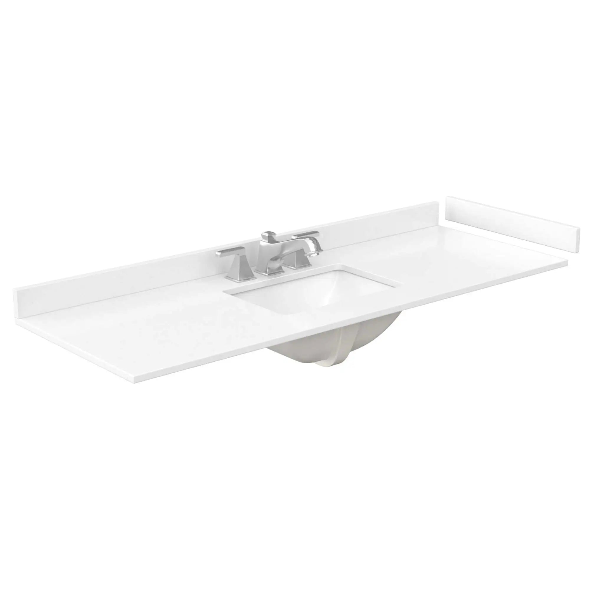 60" Elan Single Bathroom Vanity in White with Matte Black Trim by Wyndham