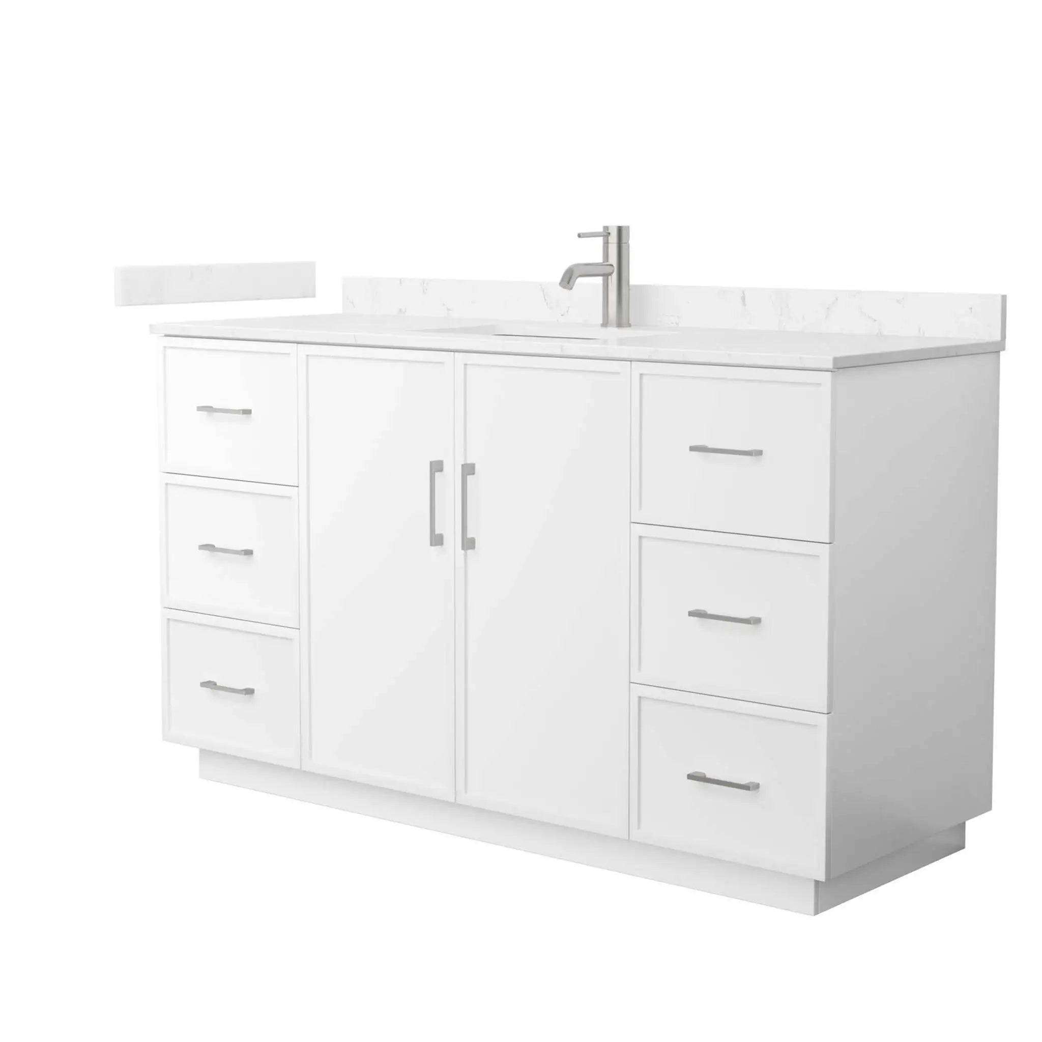 60" Elan TK Elan Single Bathroom Vanity with Toe Kick in White with Brushed Nickel Trim by Wyndham