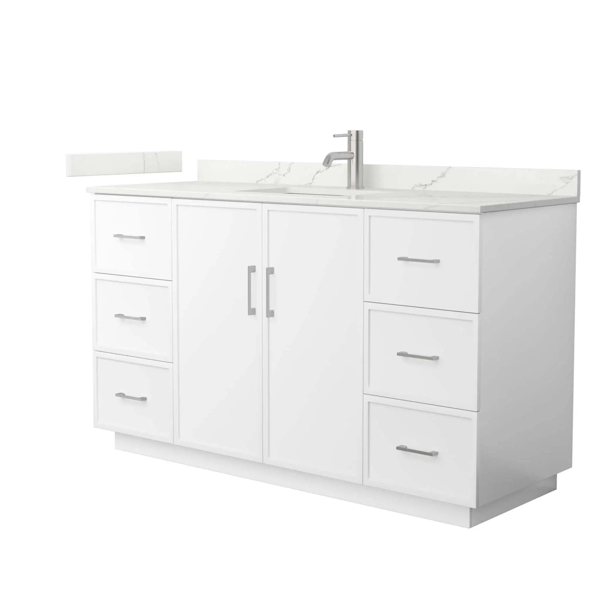 60" Elan TK Elan Single Bathroom Vanity with Toe Kick in White with Brushed Nickel Trim by Wyndham